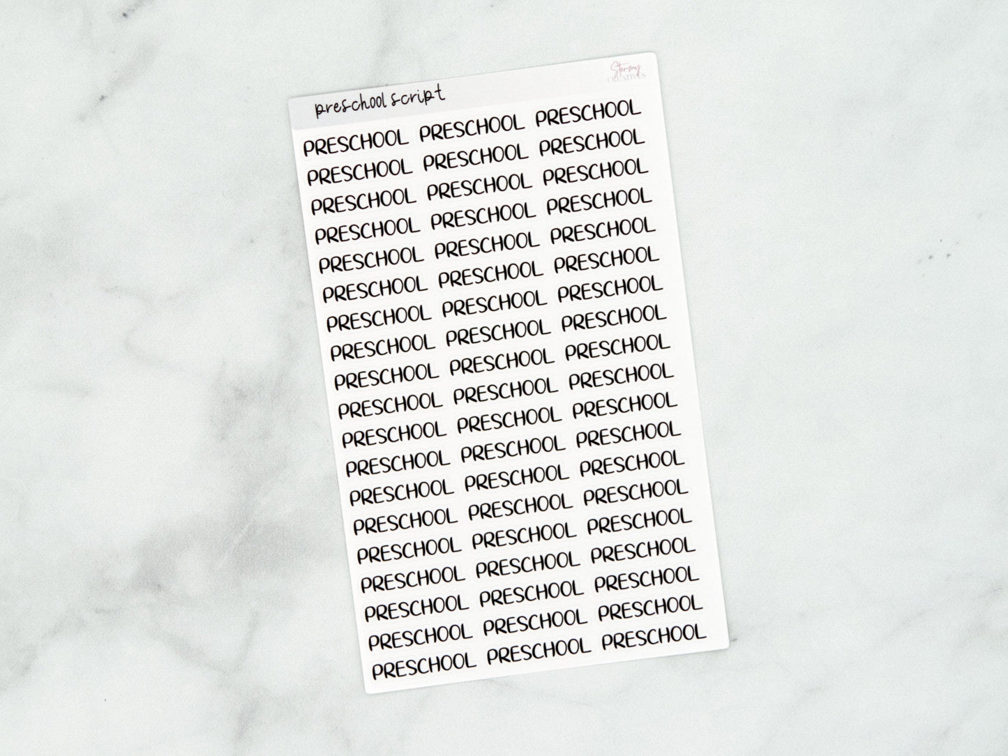 Preschool Script Stickers