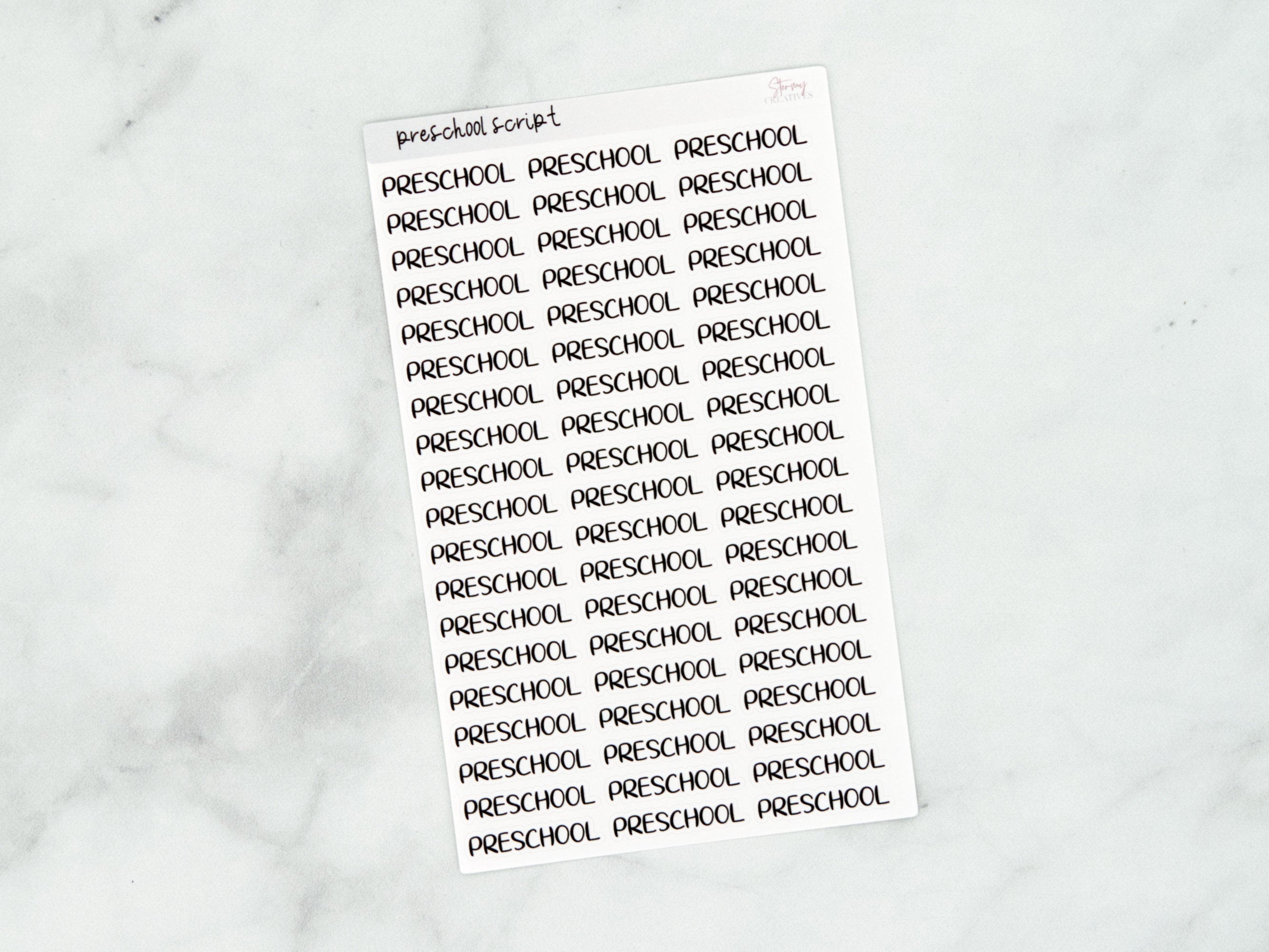 Preschool Script Stickers