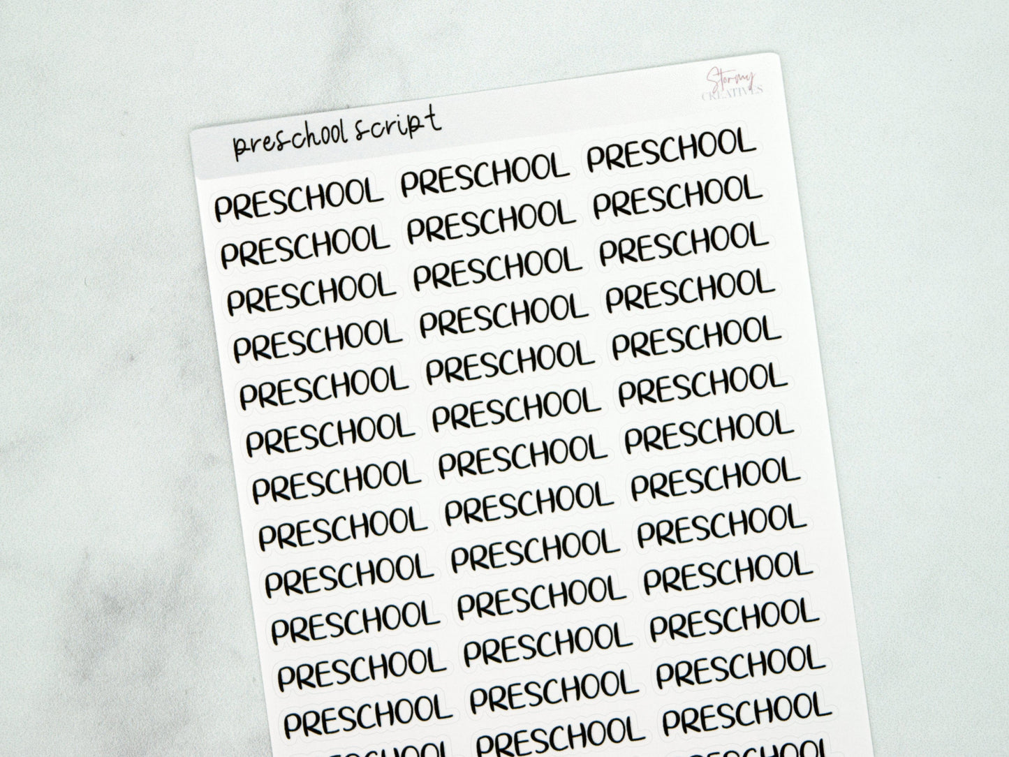 Preschool Script Stickers