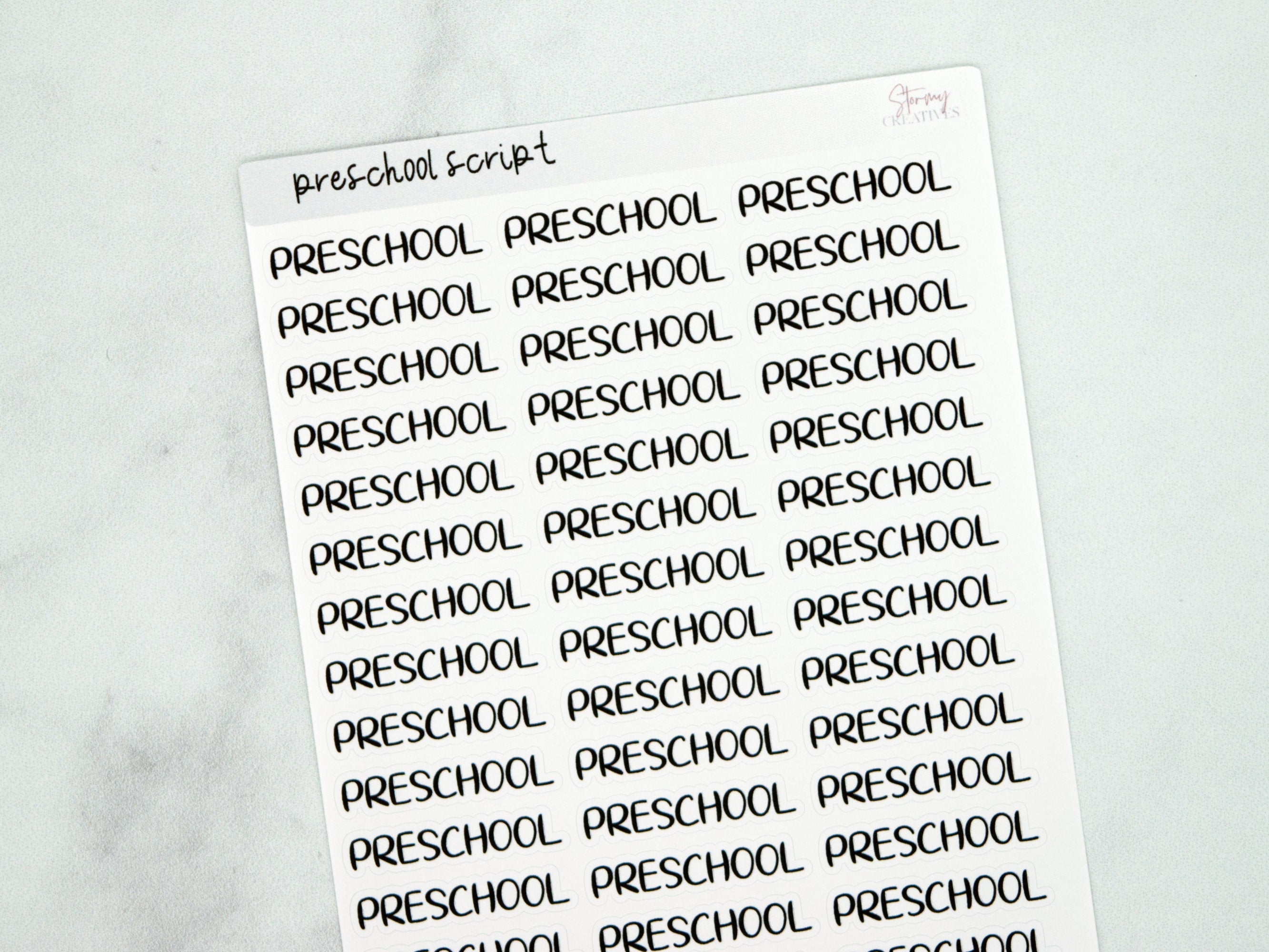 Preschool Script Stickers