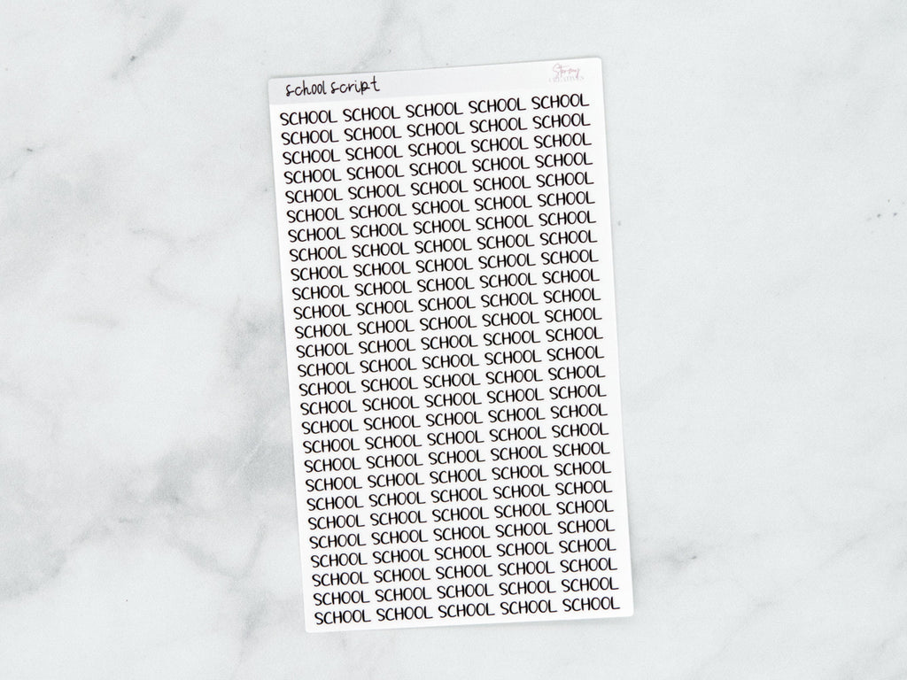 School Script Stickers