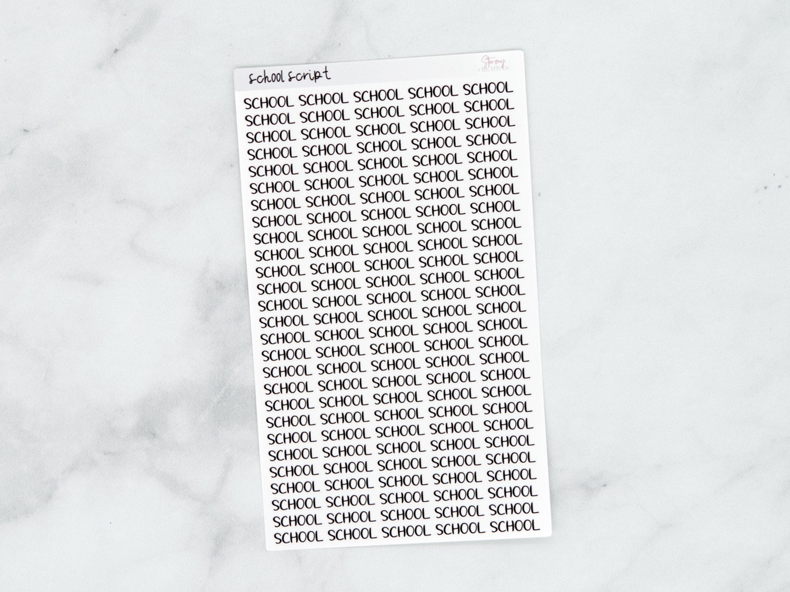 School Script Stickers