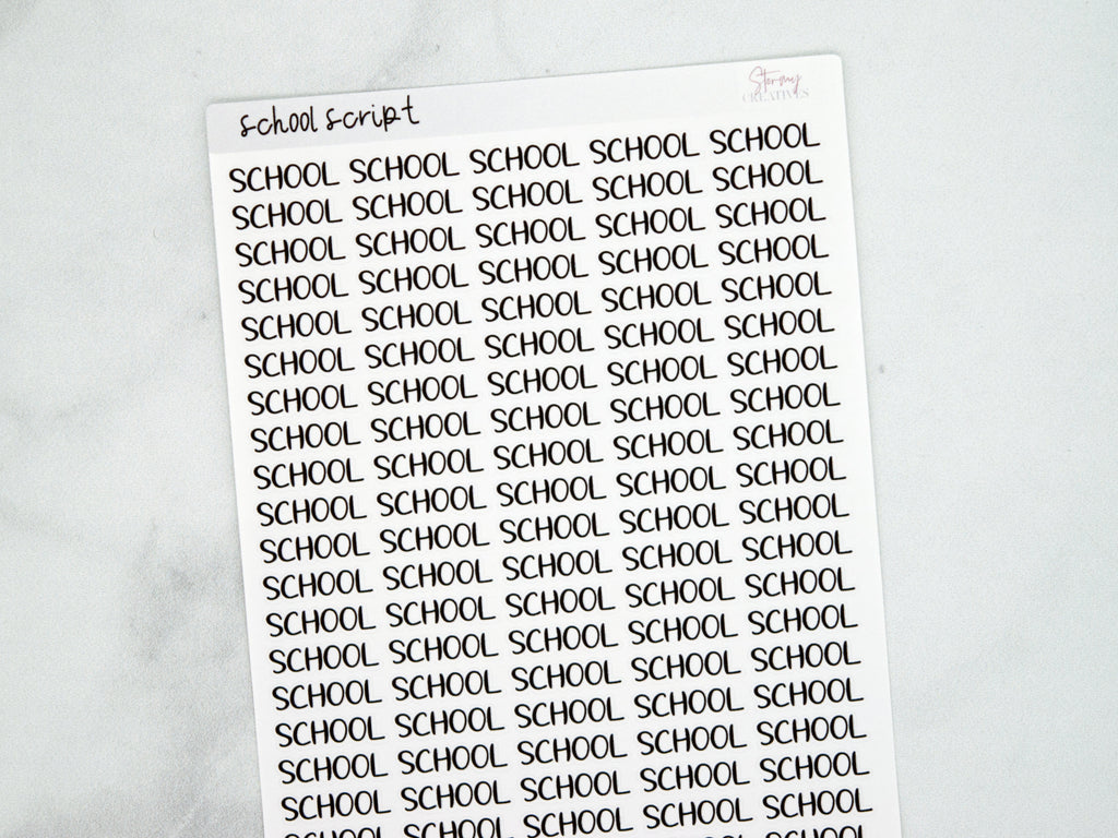 School Script Stickers