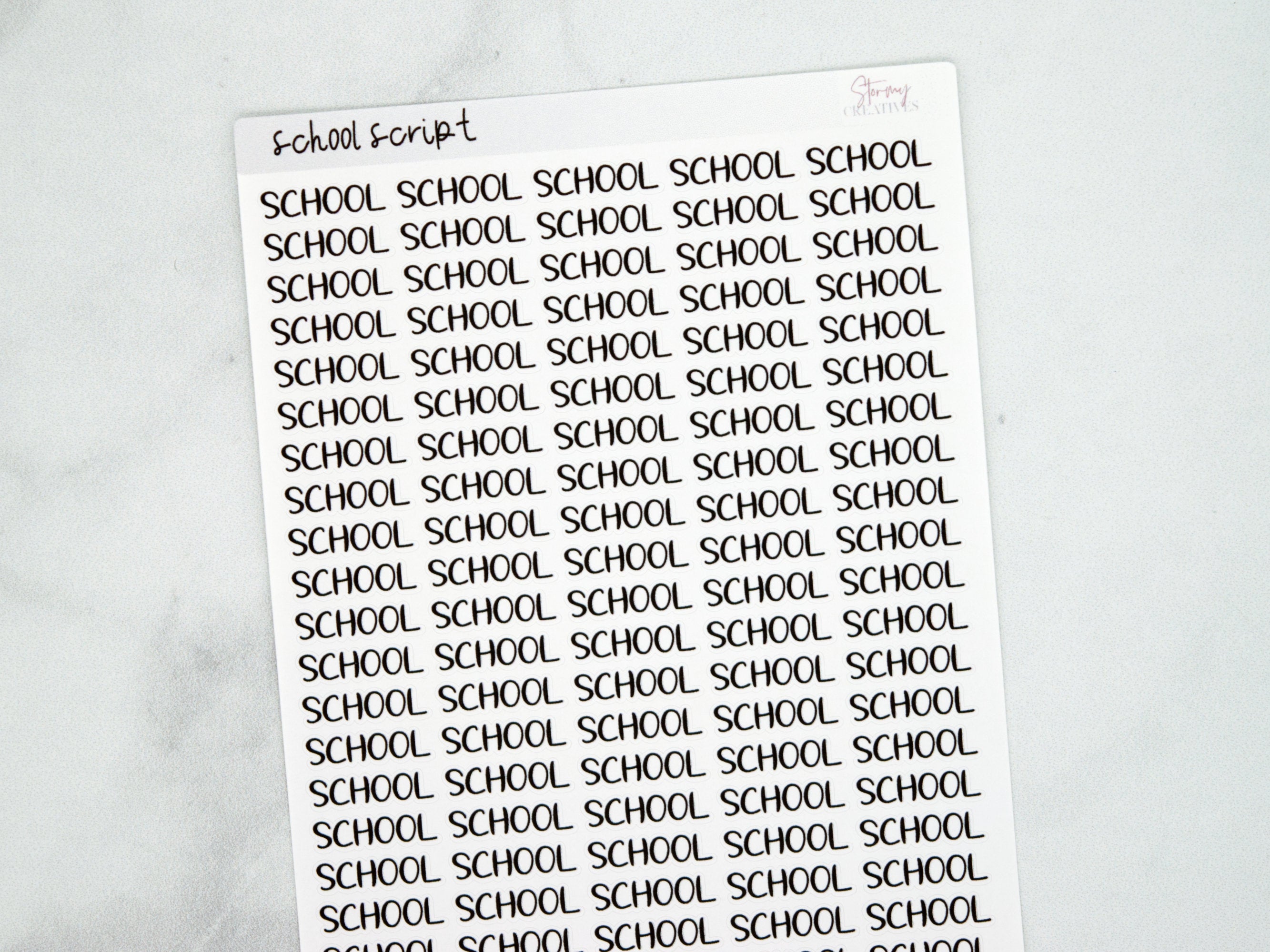 School Script Stickers