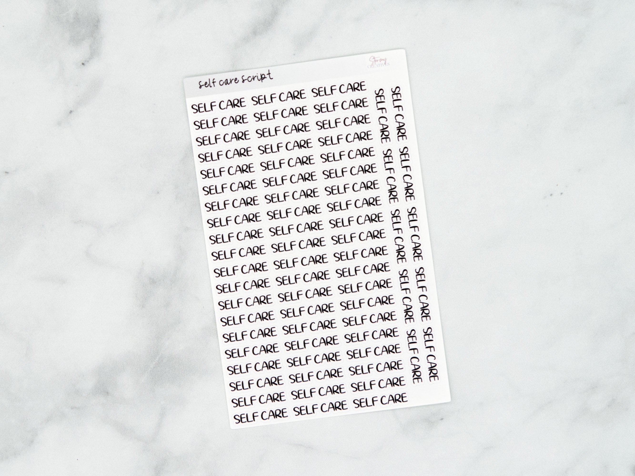 Self Care Script Stickers