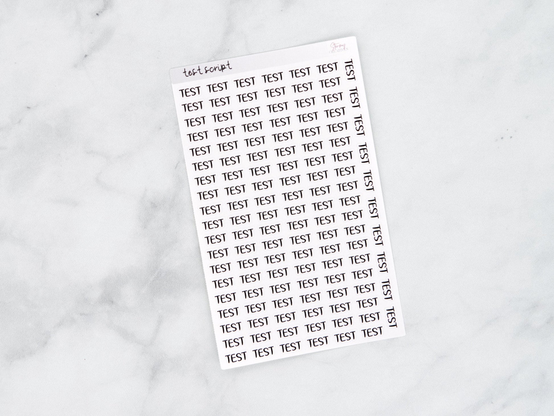 Test Script Stickers