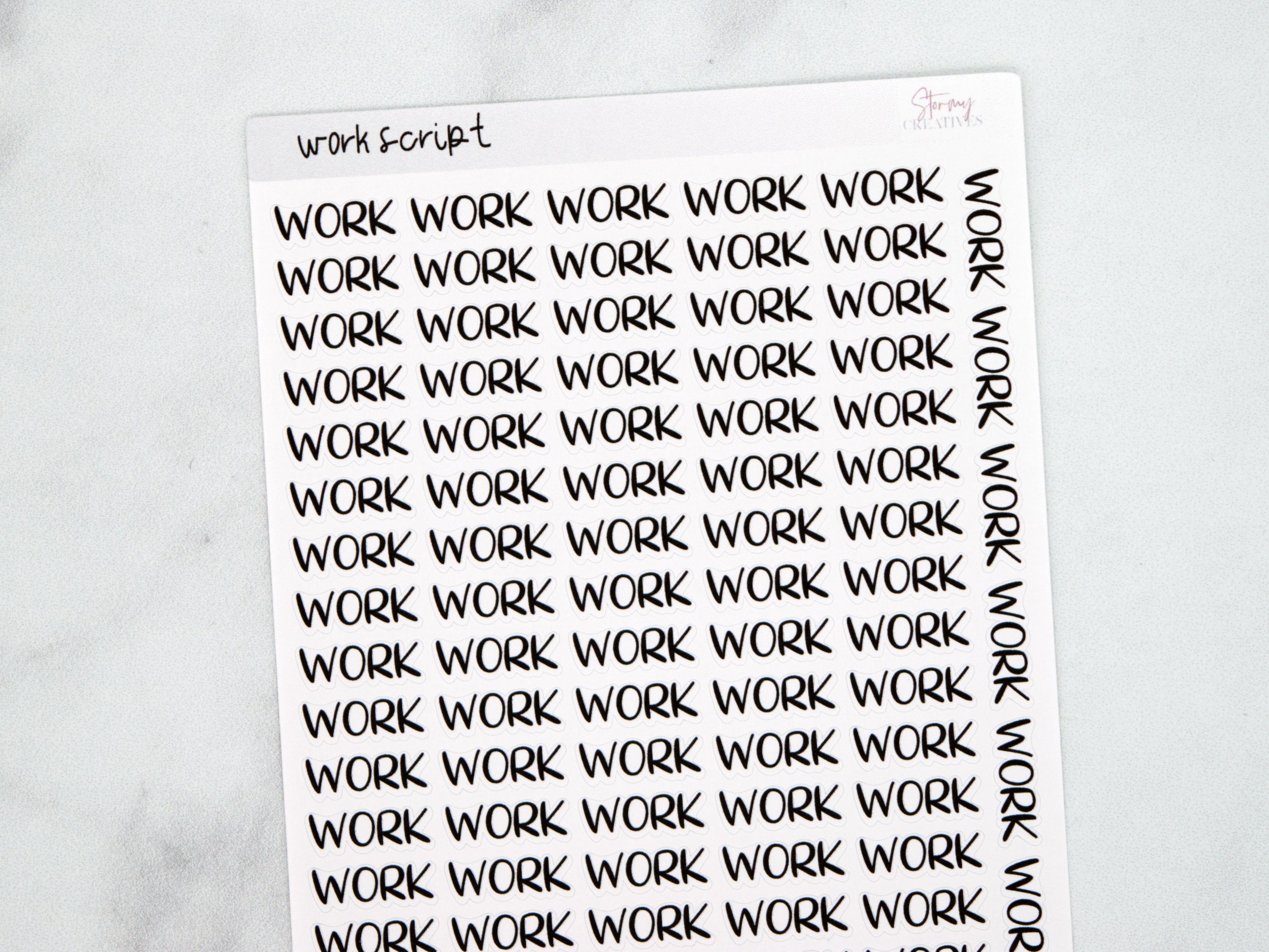 Work Script Stickers