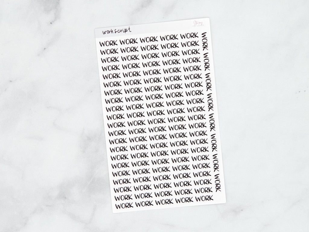 Work Script Stickers