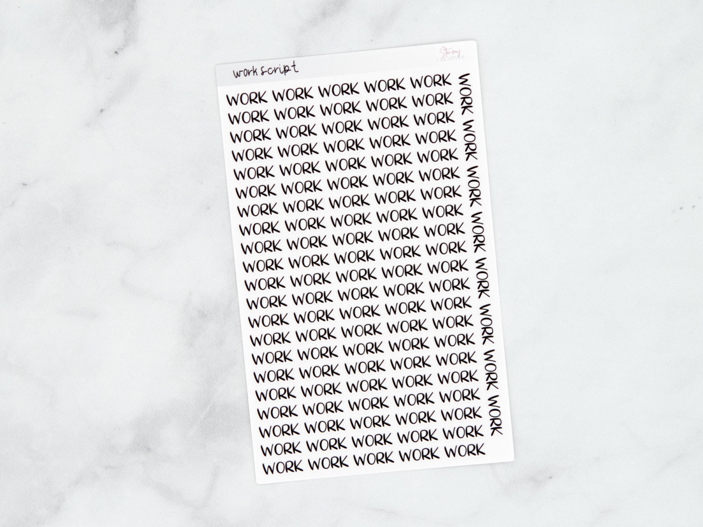 Work Script Stickers