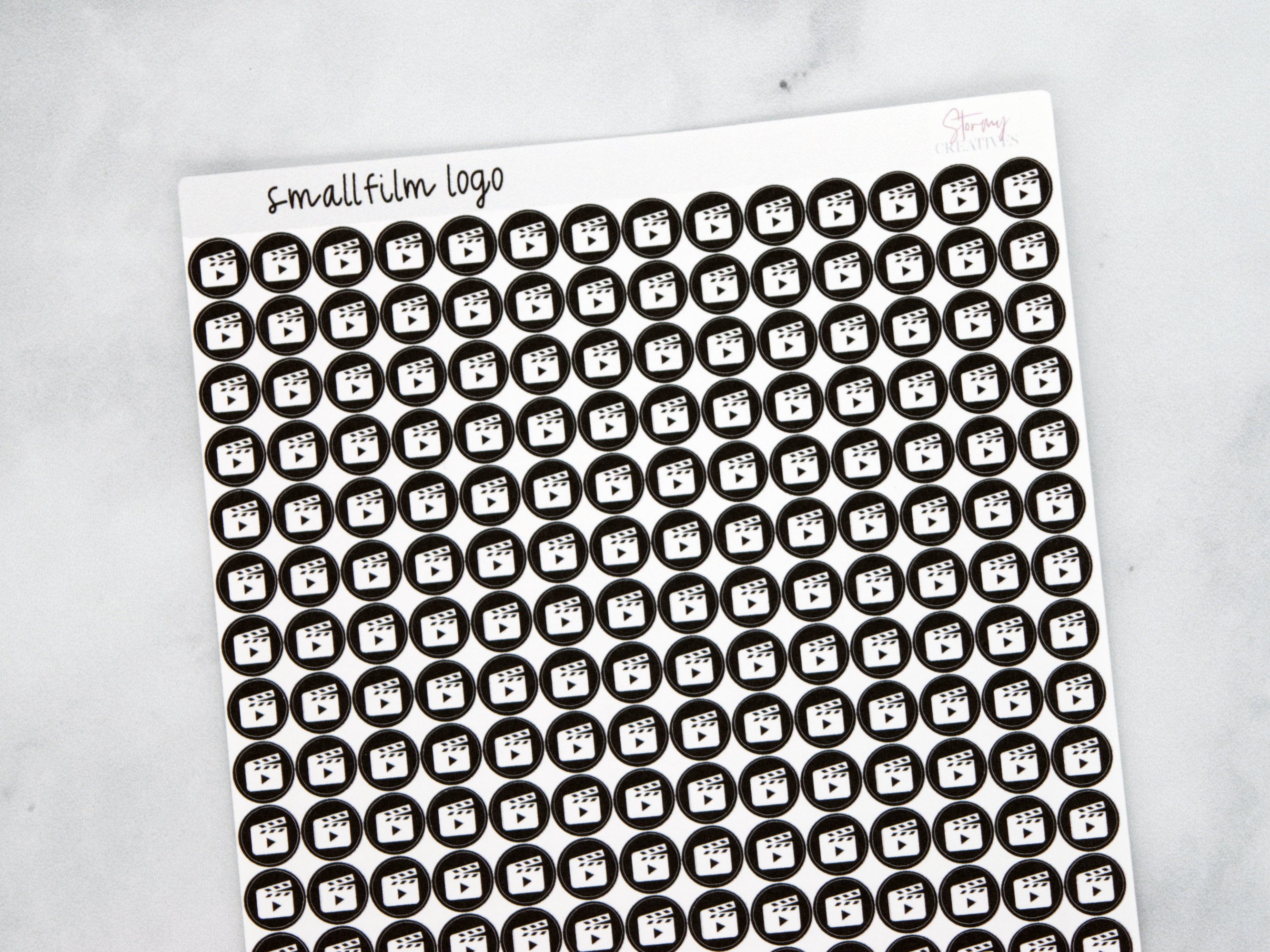 Small Film, Movie Clapper Dot Stickers