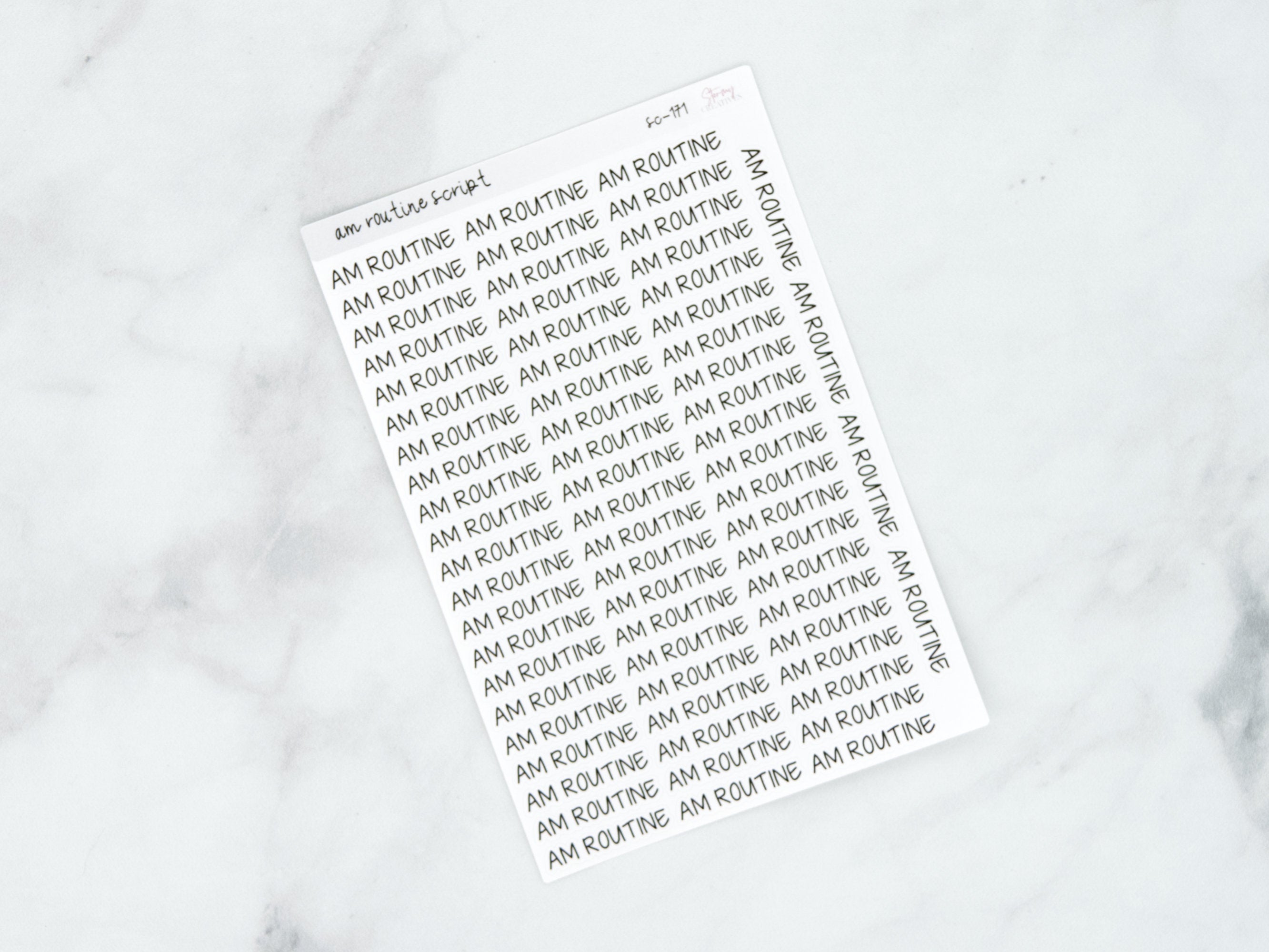 AM Routine Script Stickers