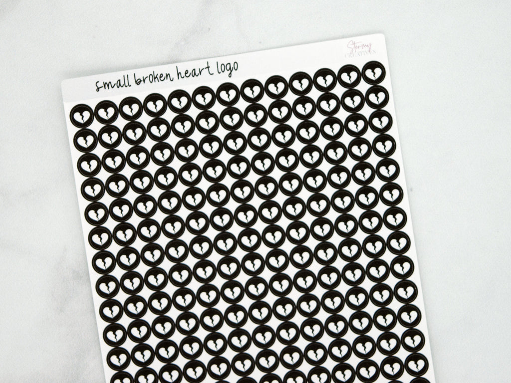 Small Broken Heart Dot Stickers