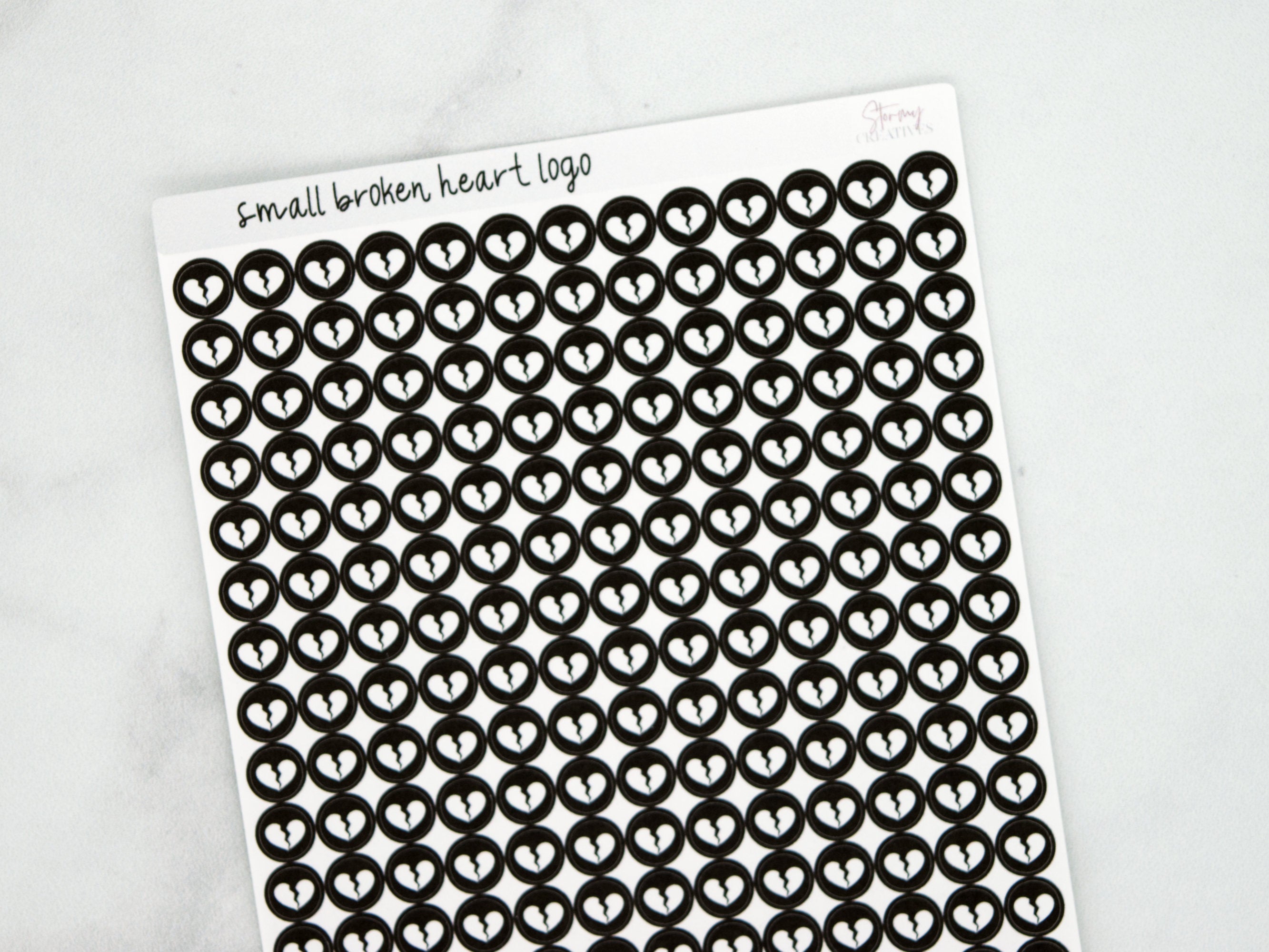 Small Broken Heart Dot Stickers