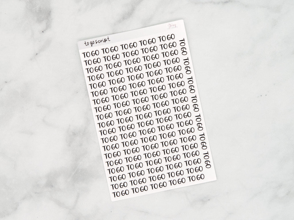 To Go Script Stickers