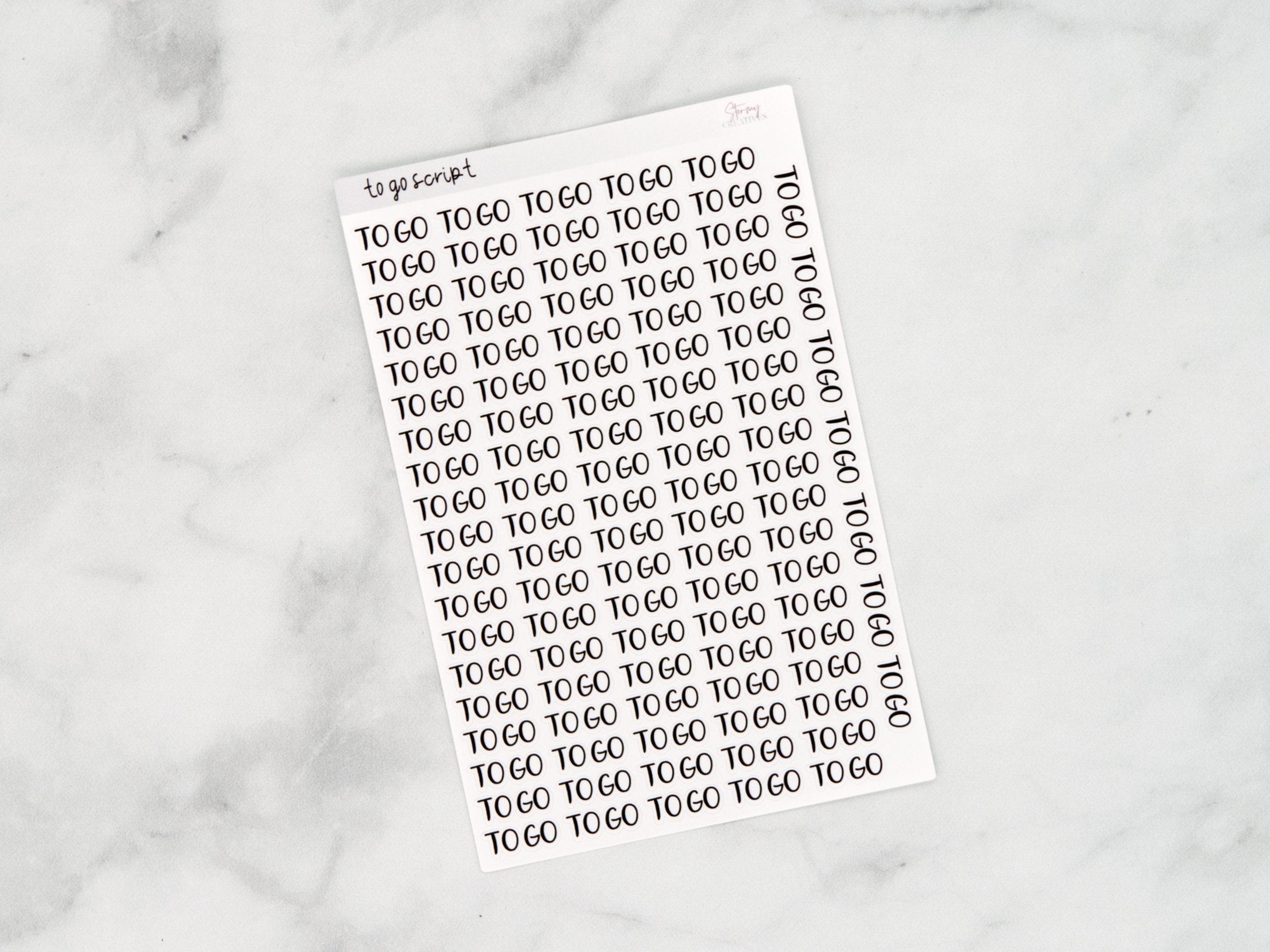 To Go Script Stickers