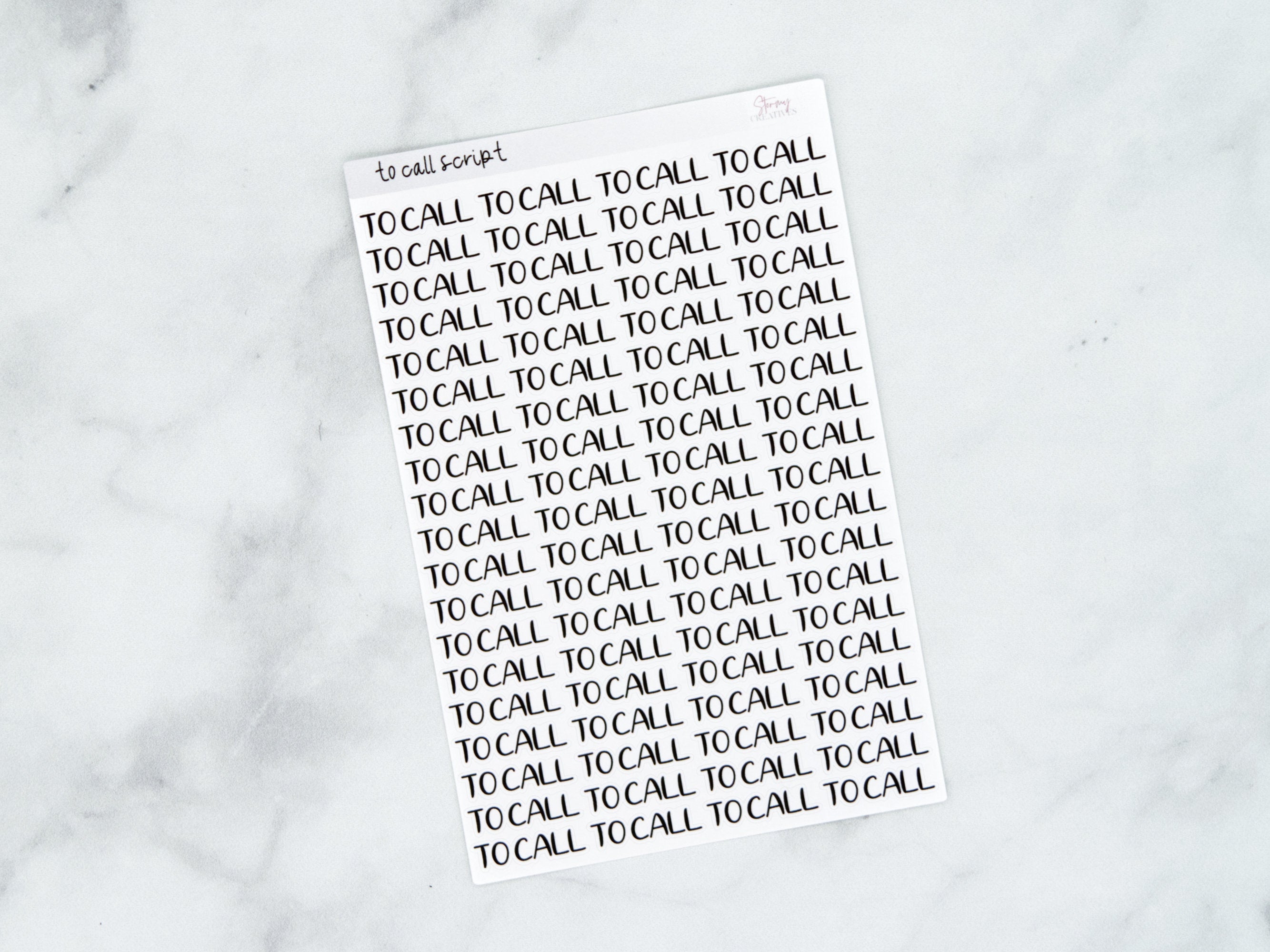 To Call Script Stickers