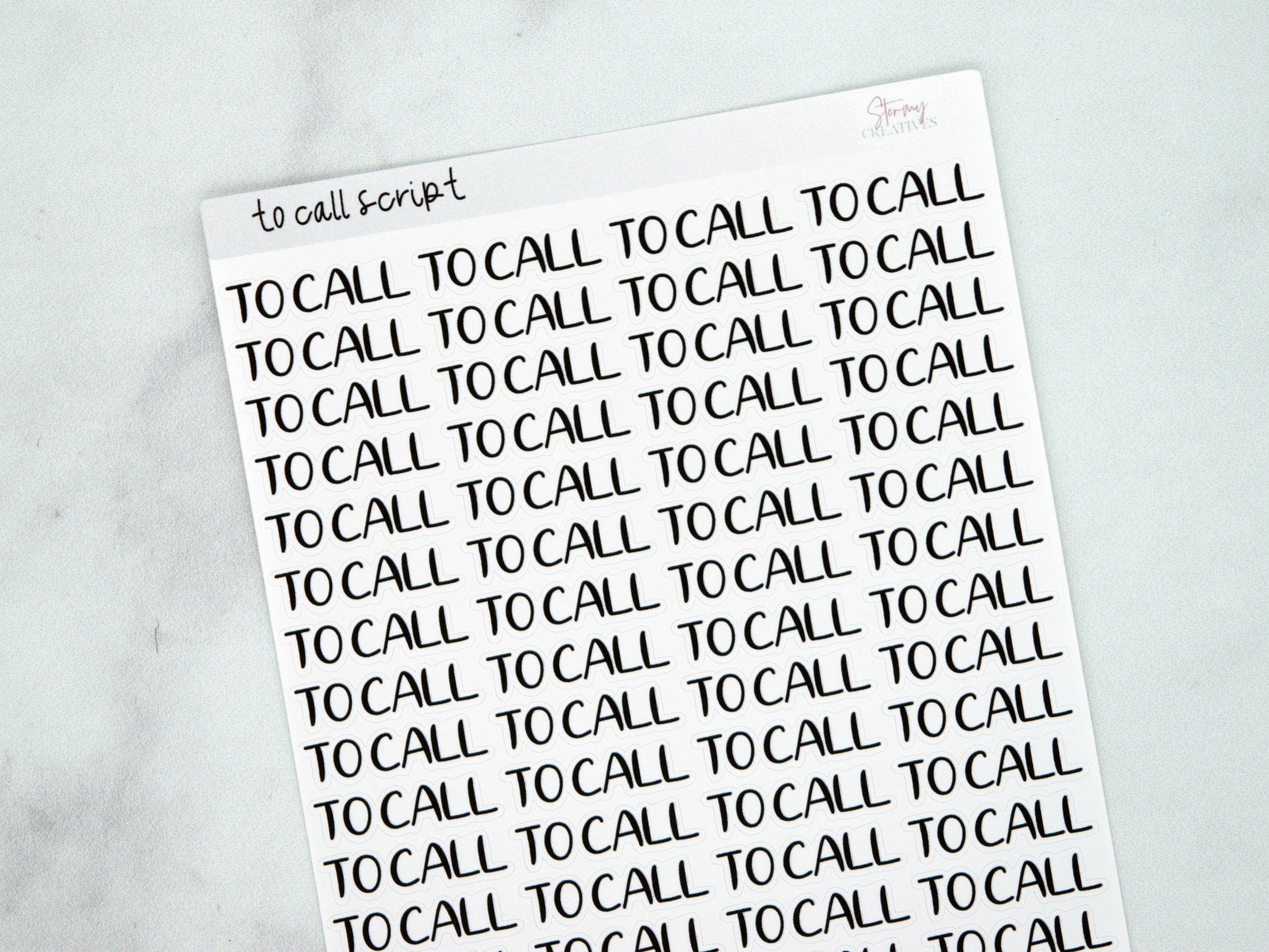 To Call Script Stickers