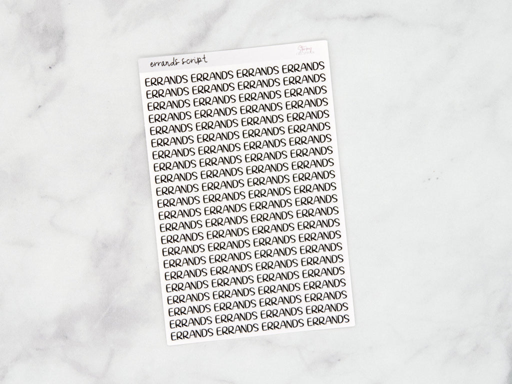 Errands Script Stickers