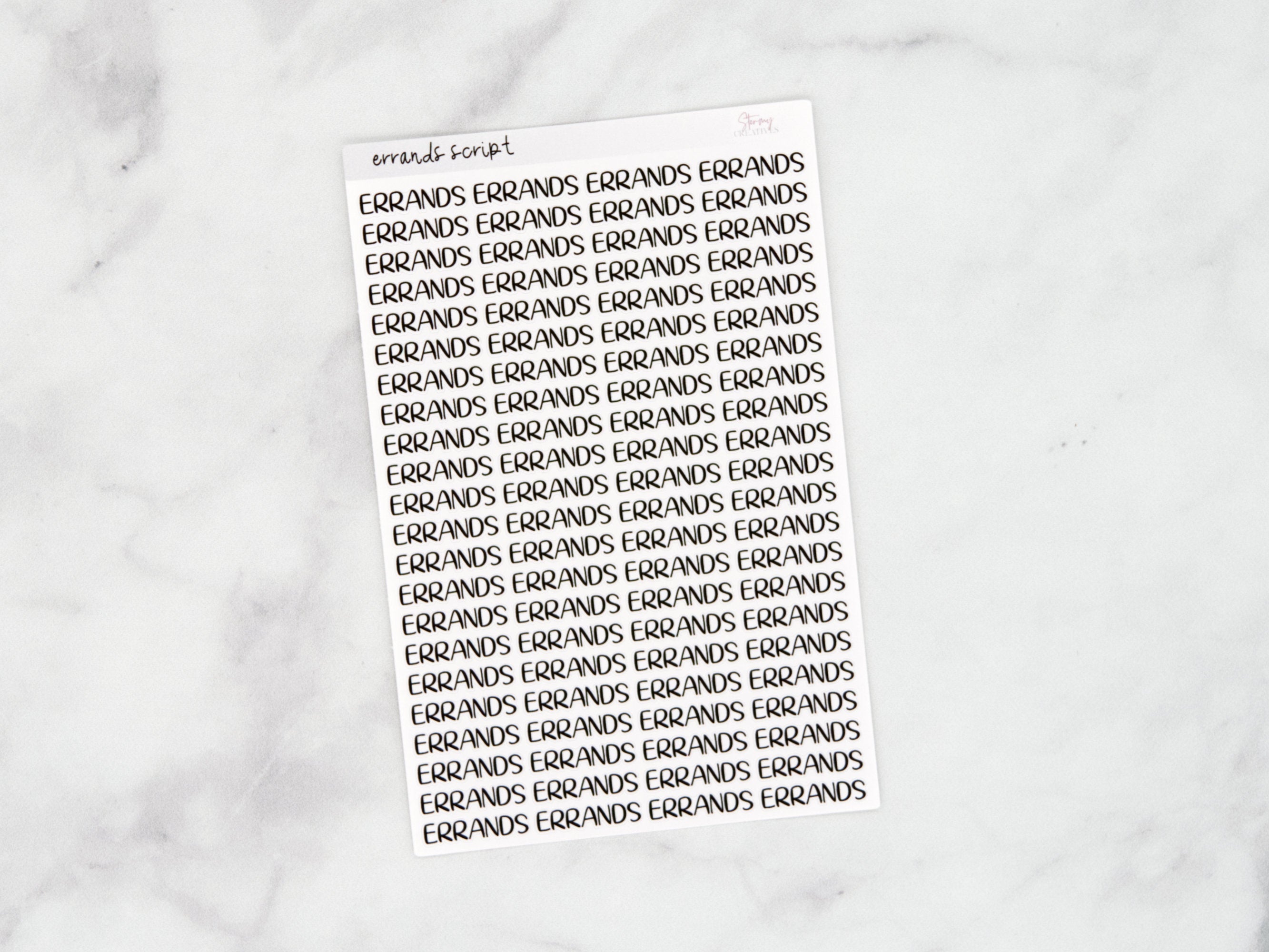 Errands Script Stickers