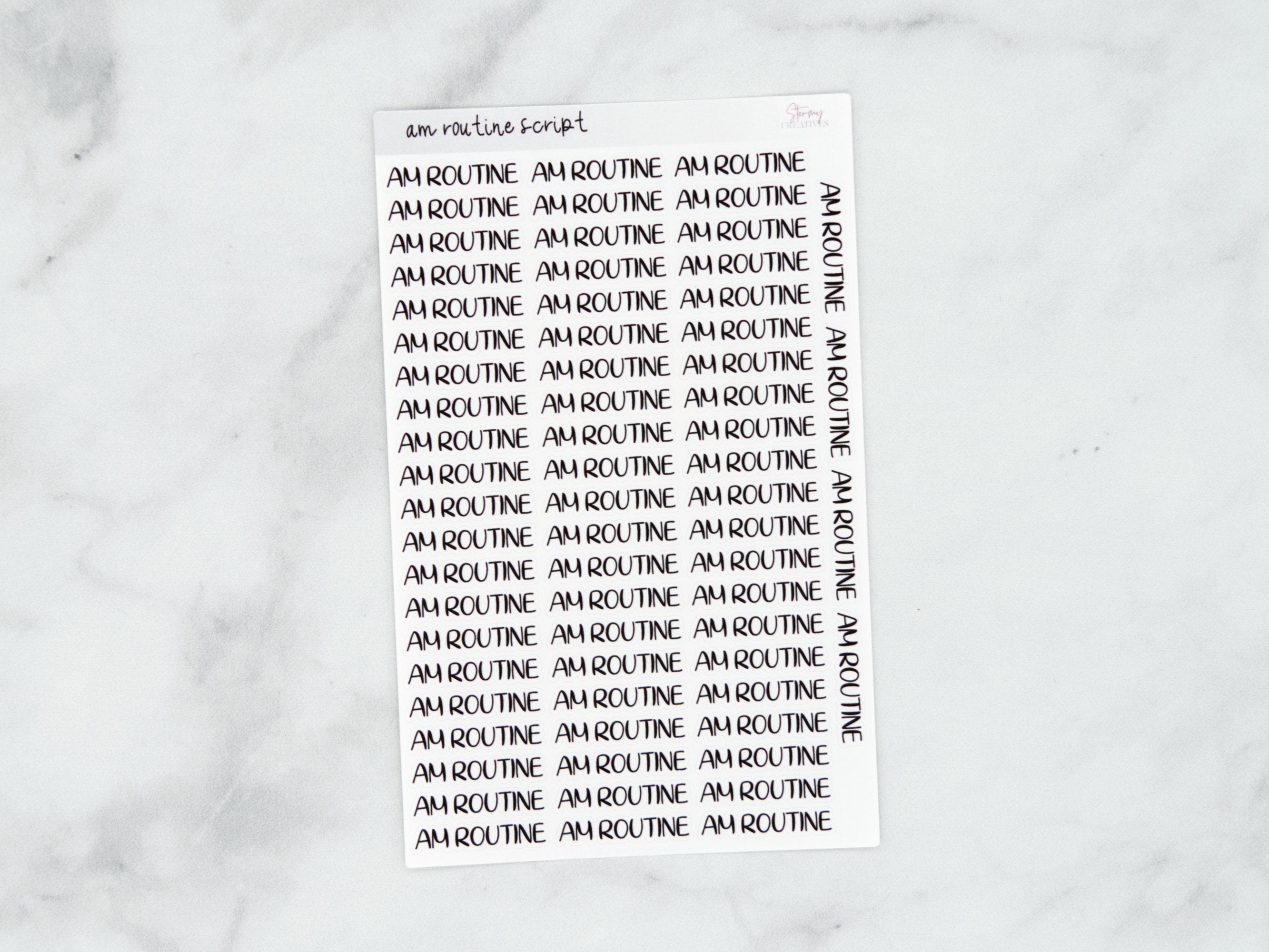 AM Routine Script Stickers