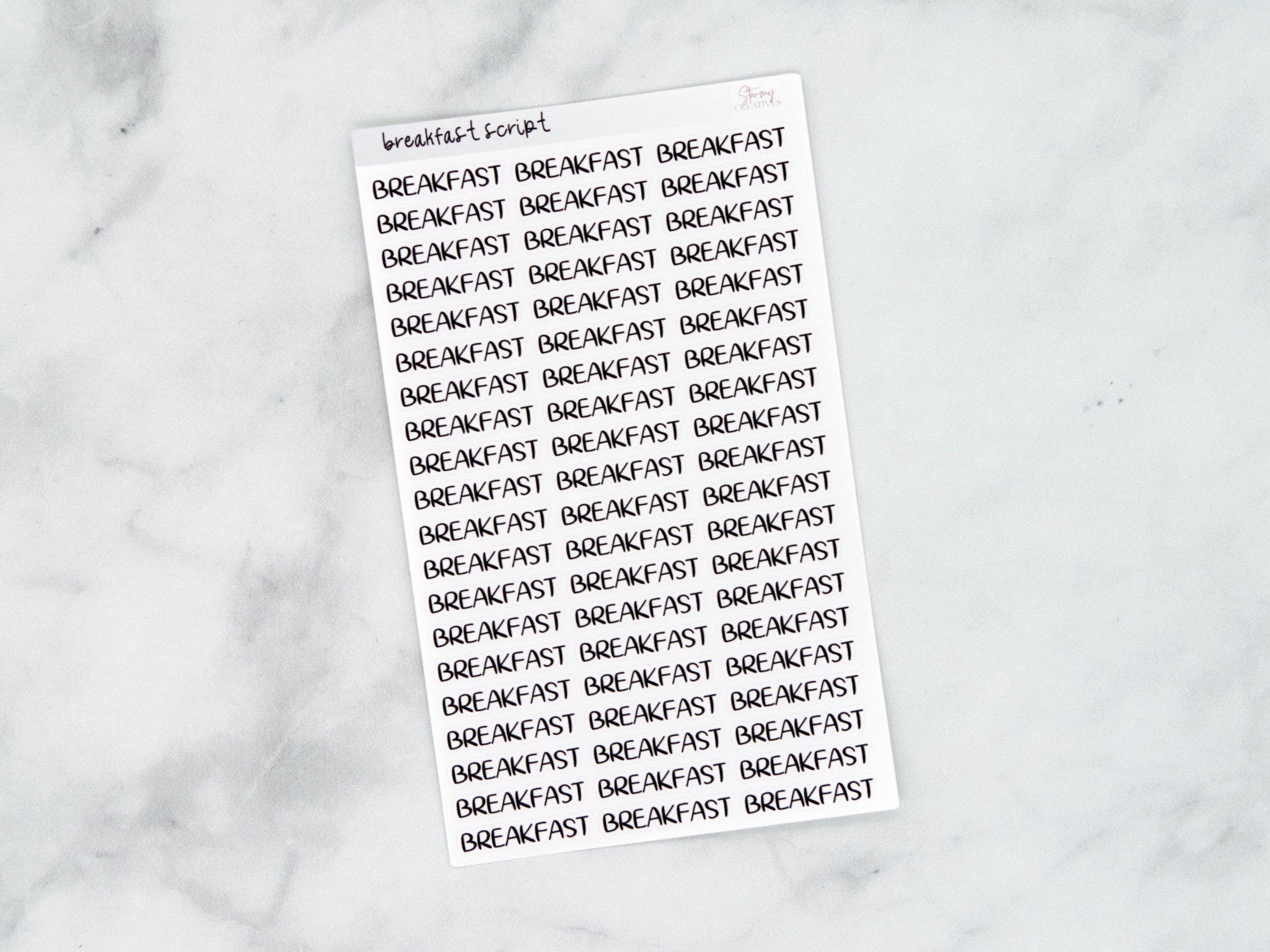 Breakfast Script Stickers