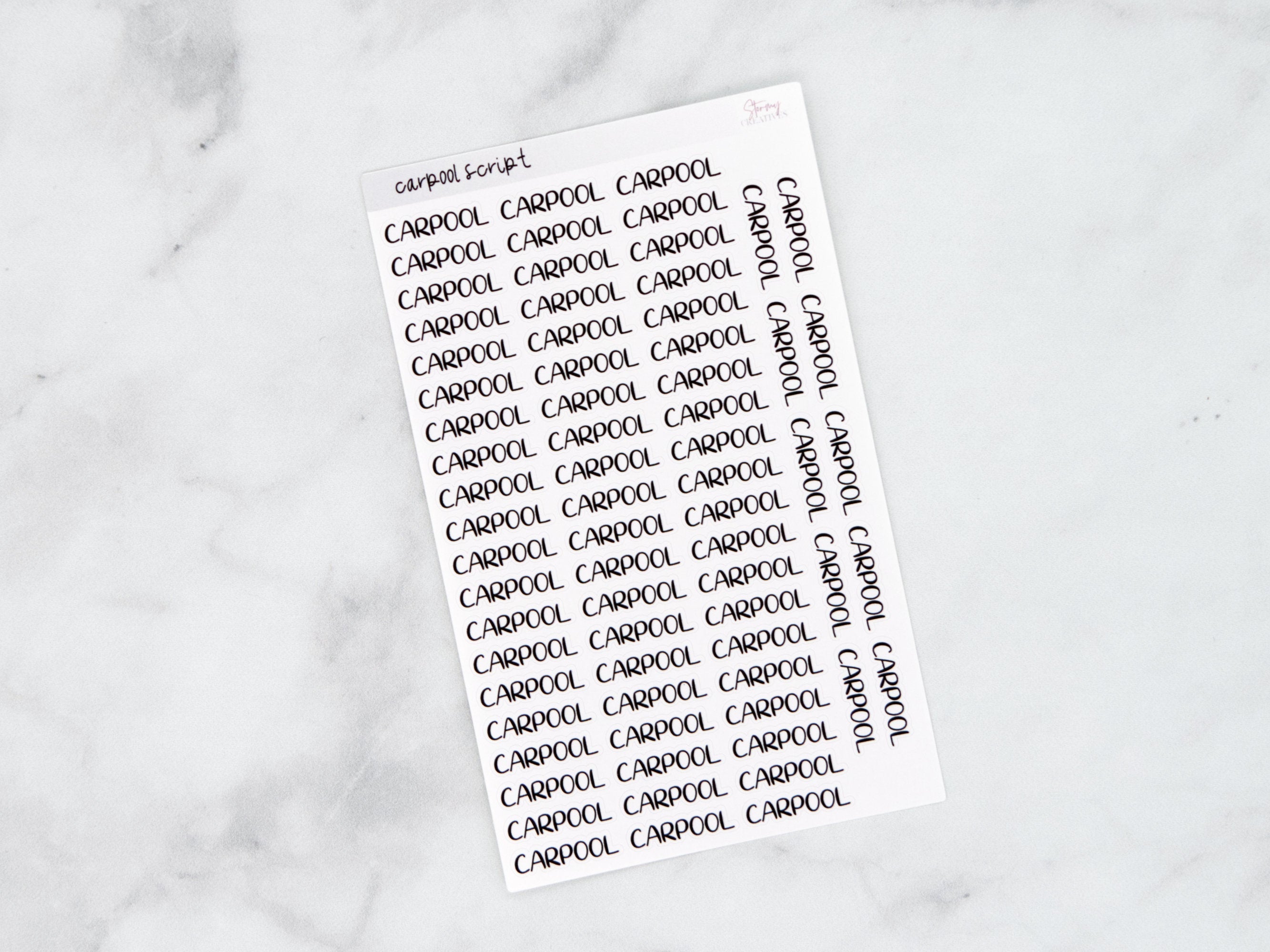 Carpool Script Stickers
