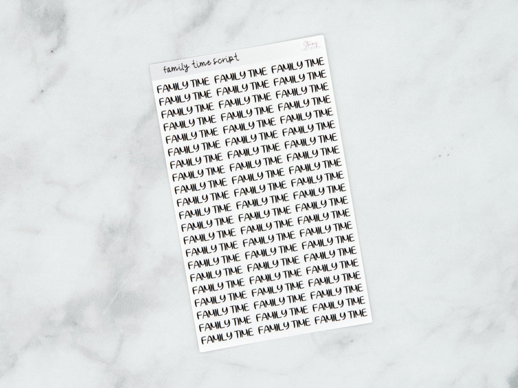 Family Time Script Stickers