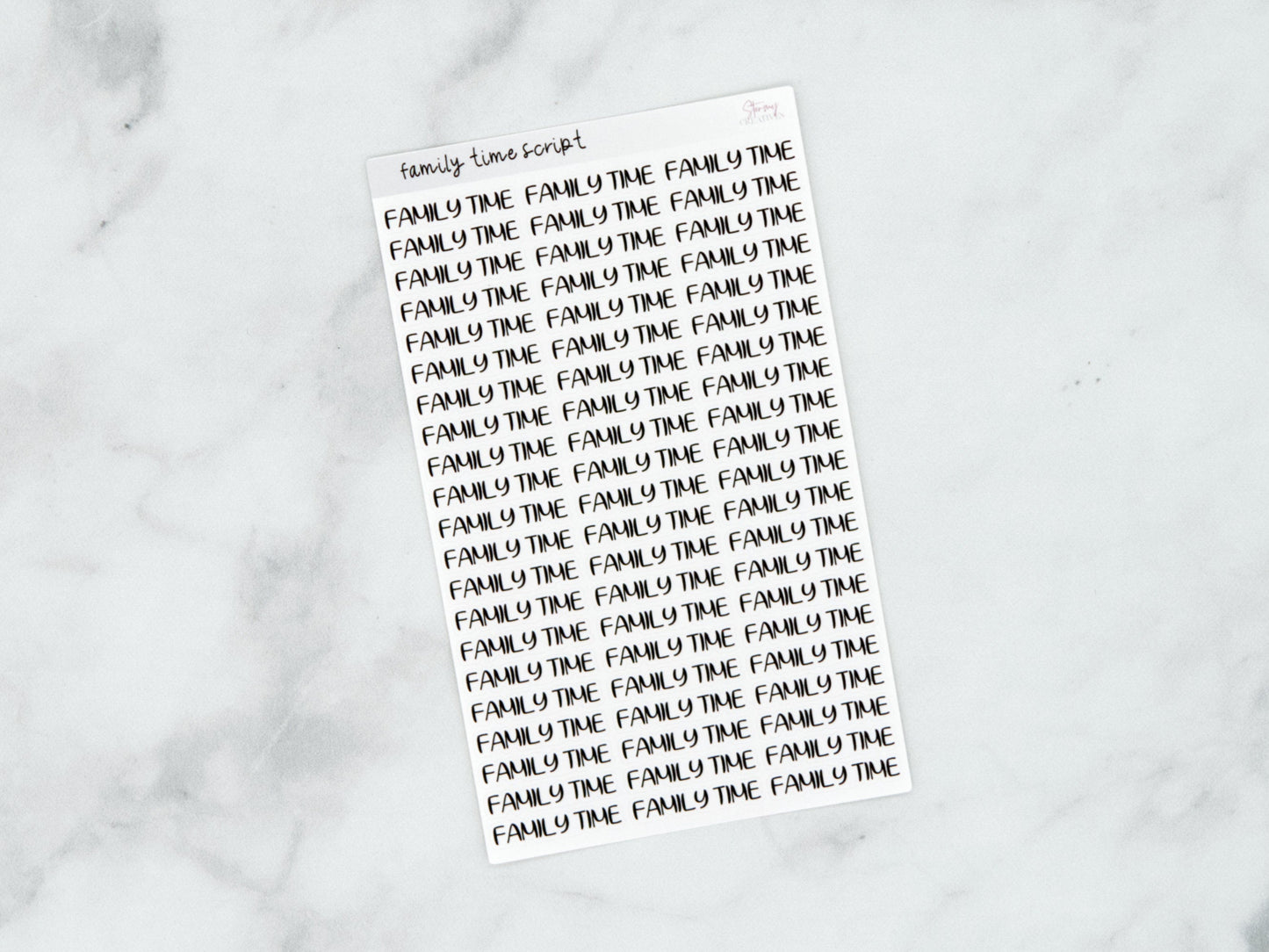 Family Time Script Stickers
