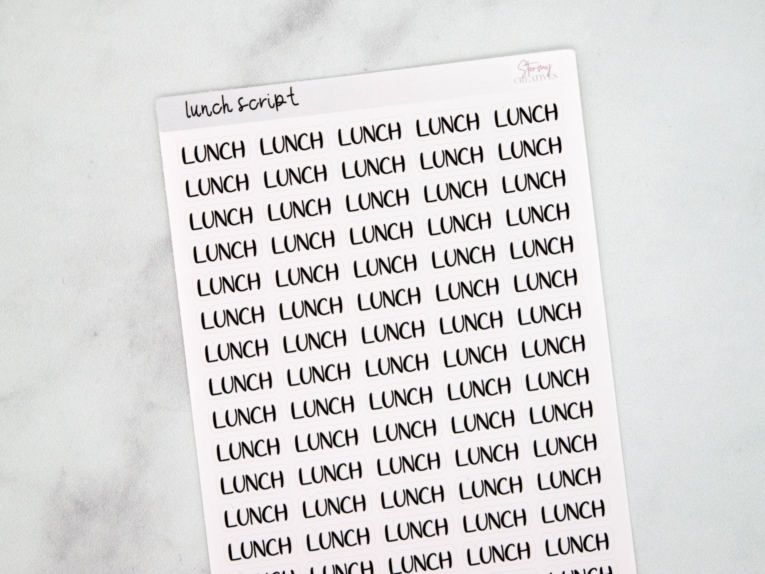 Lunch Script Stickers