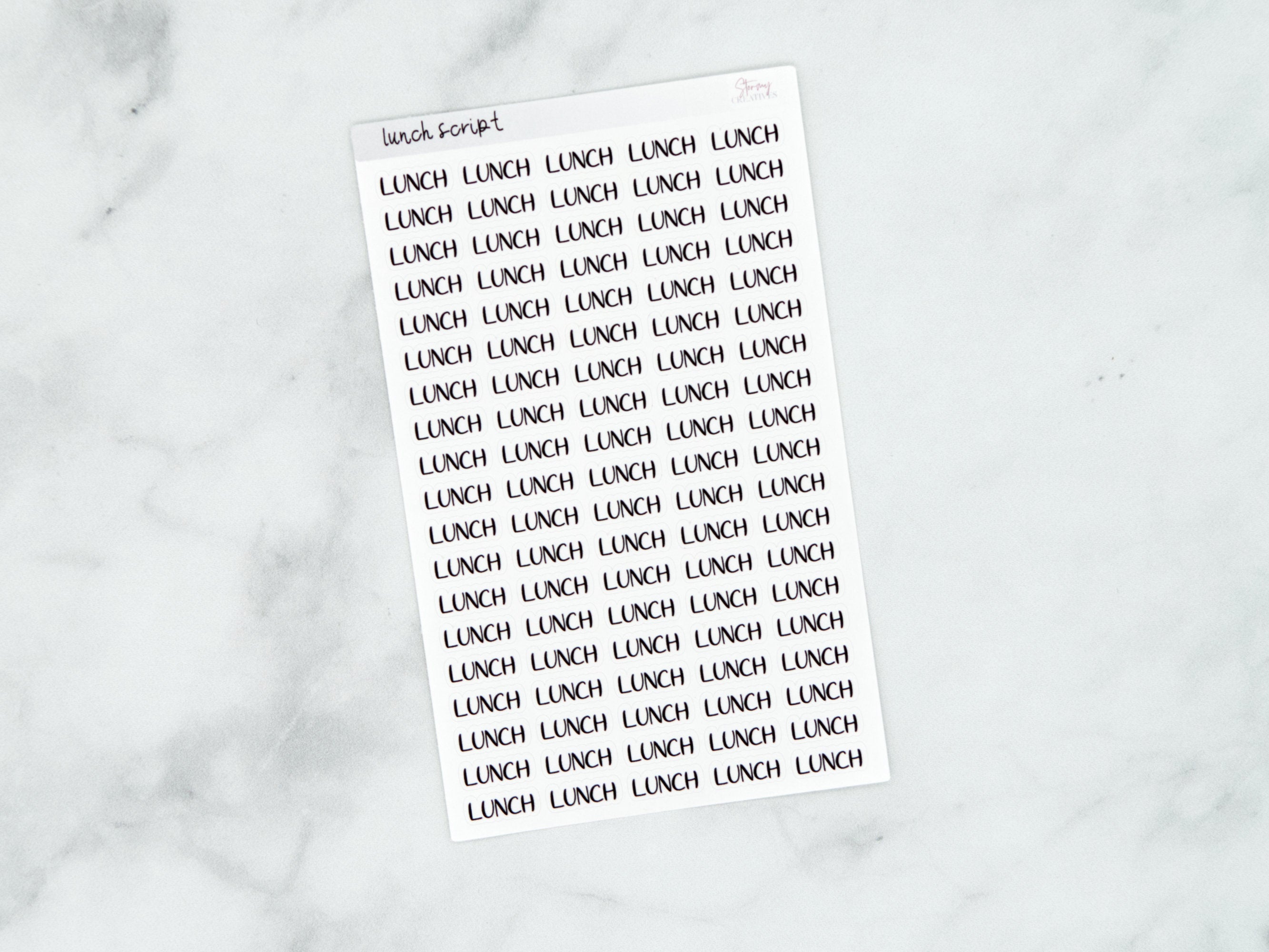 Lunch Script Stickers
