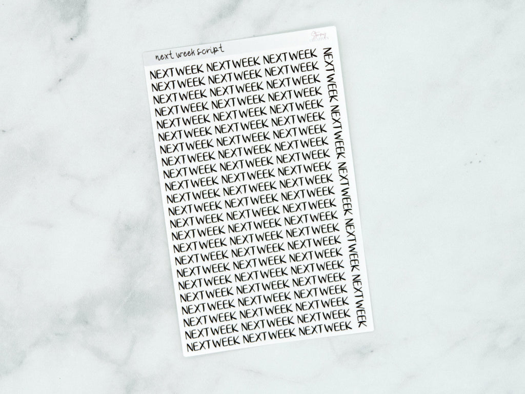 Next Week Script Stickers