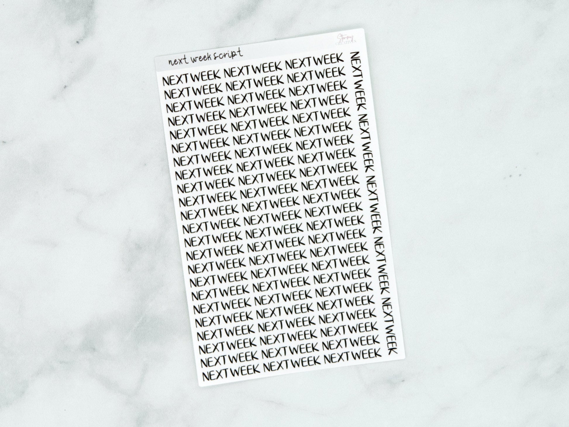 Next Week Script Stickers