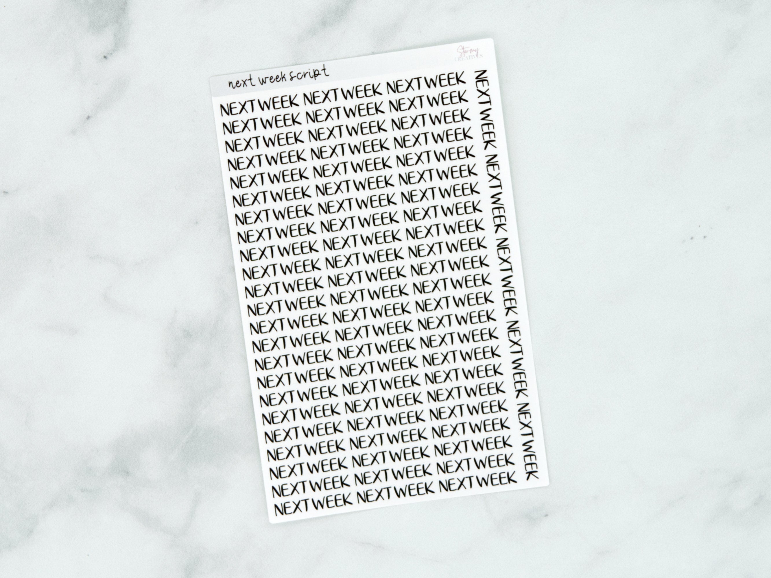 Next Week Script Stickers