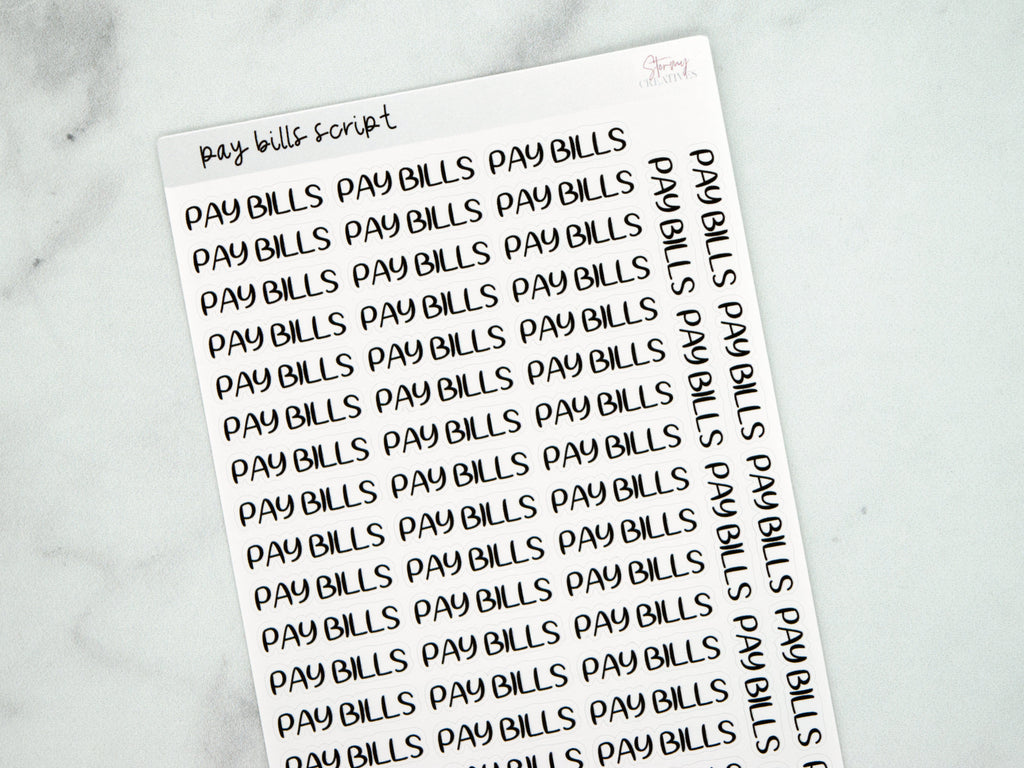 Pay Bills Script Stickers