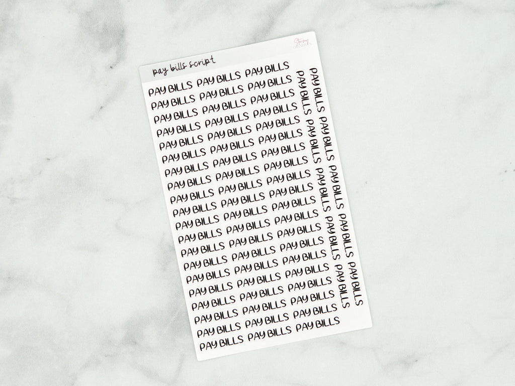 Pay Bills Script Stickers