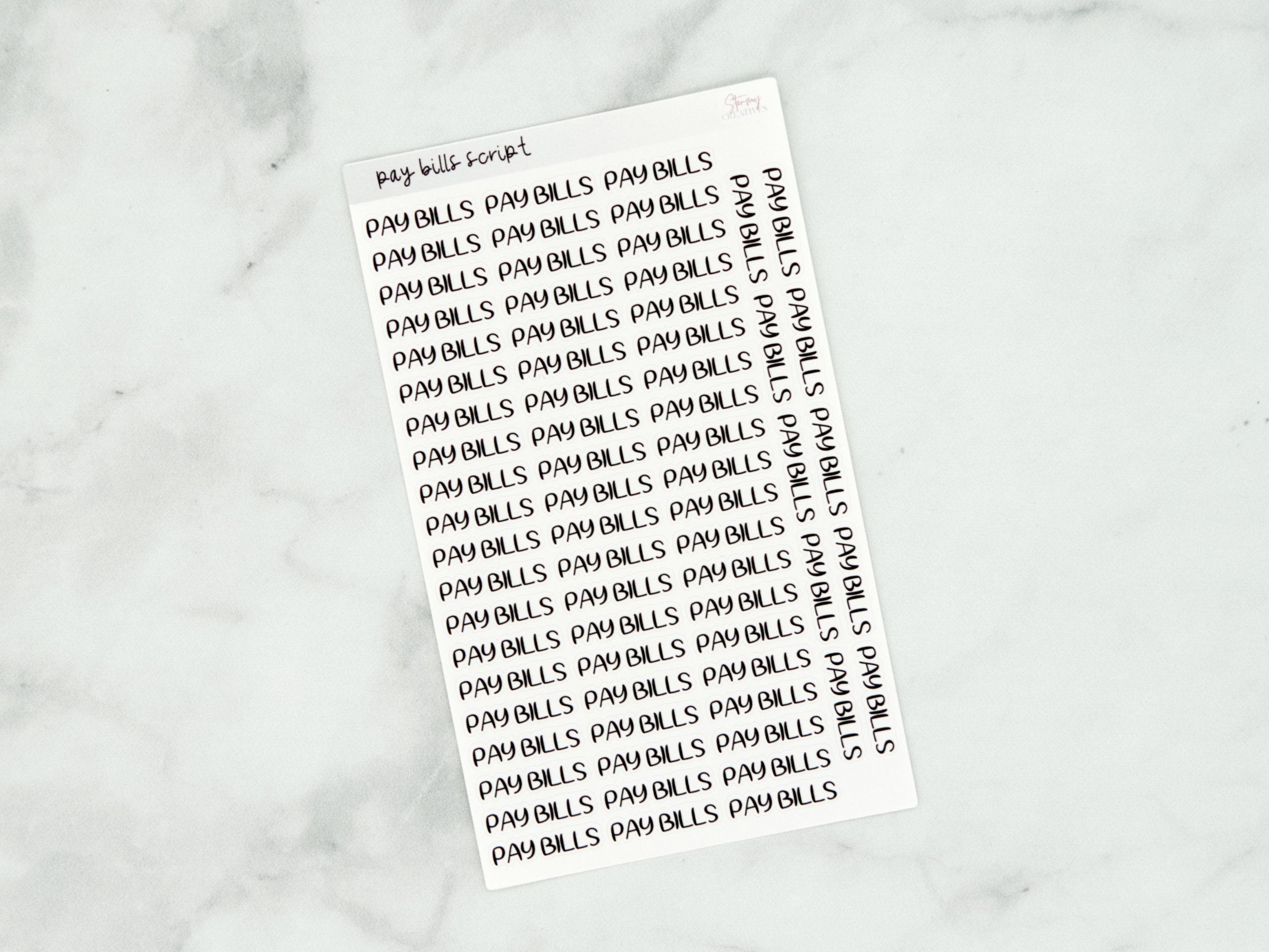 Pay Bills Script Stickers