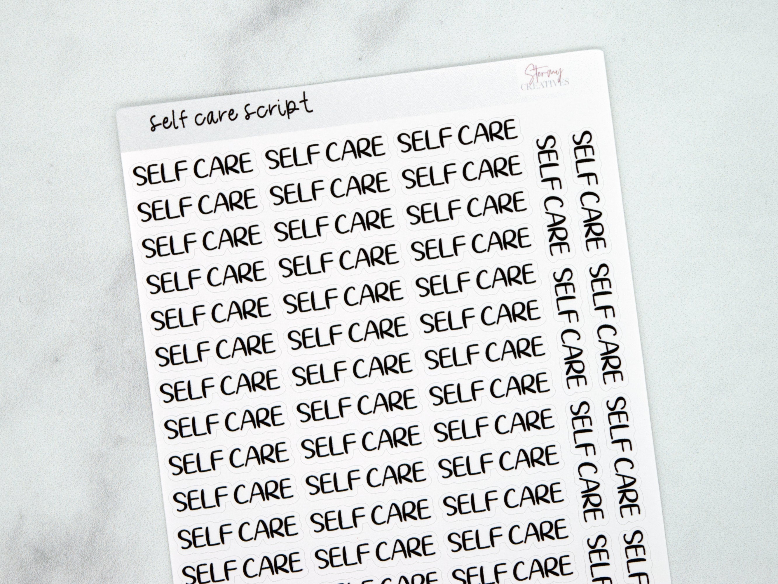 Self Care Script Stickers