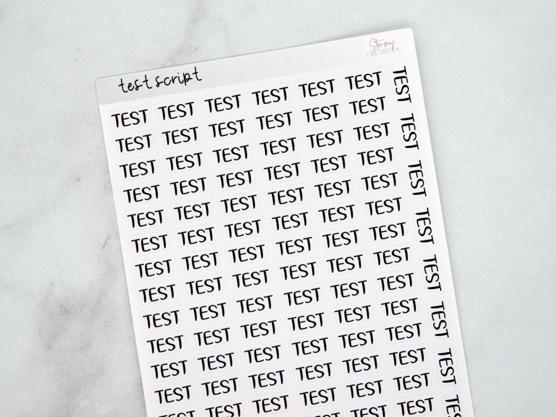 Test Script Stickers