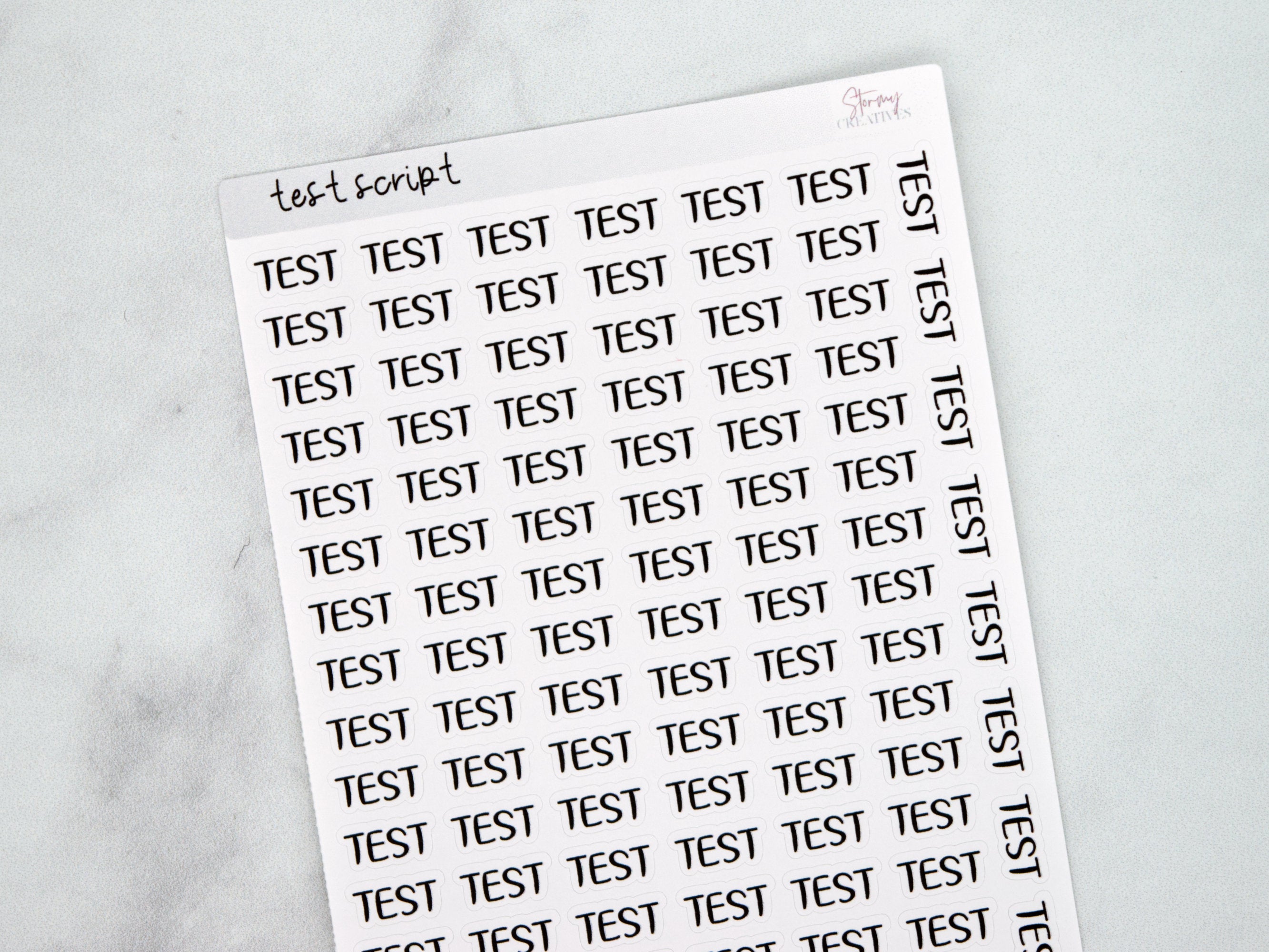 Test Script Stickers