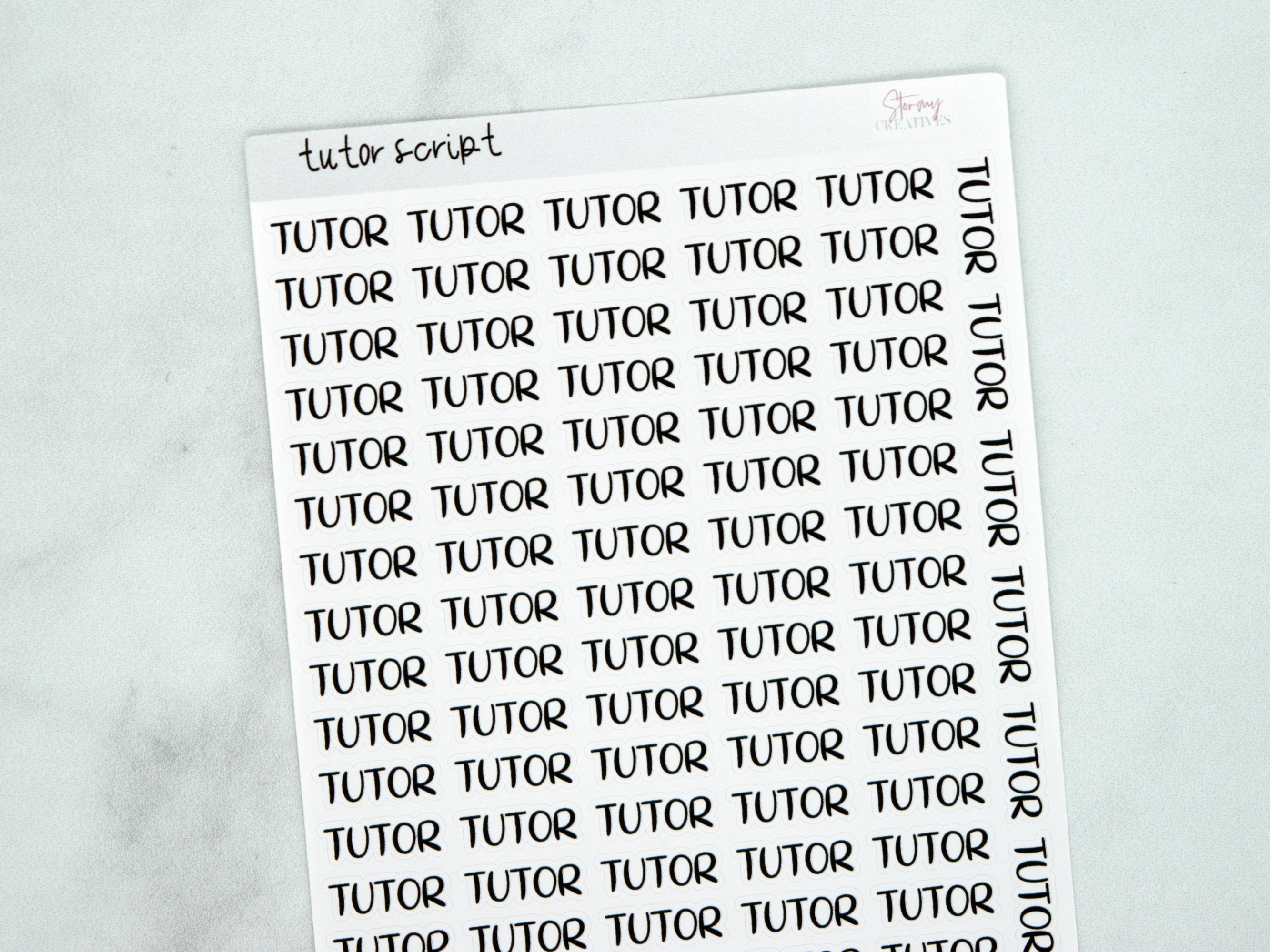 Tutor Script Stickers