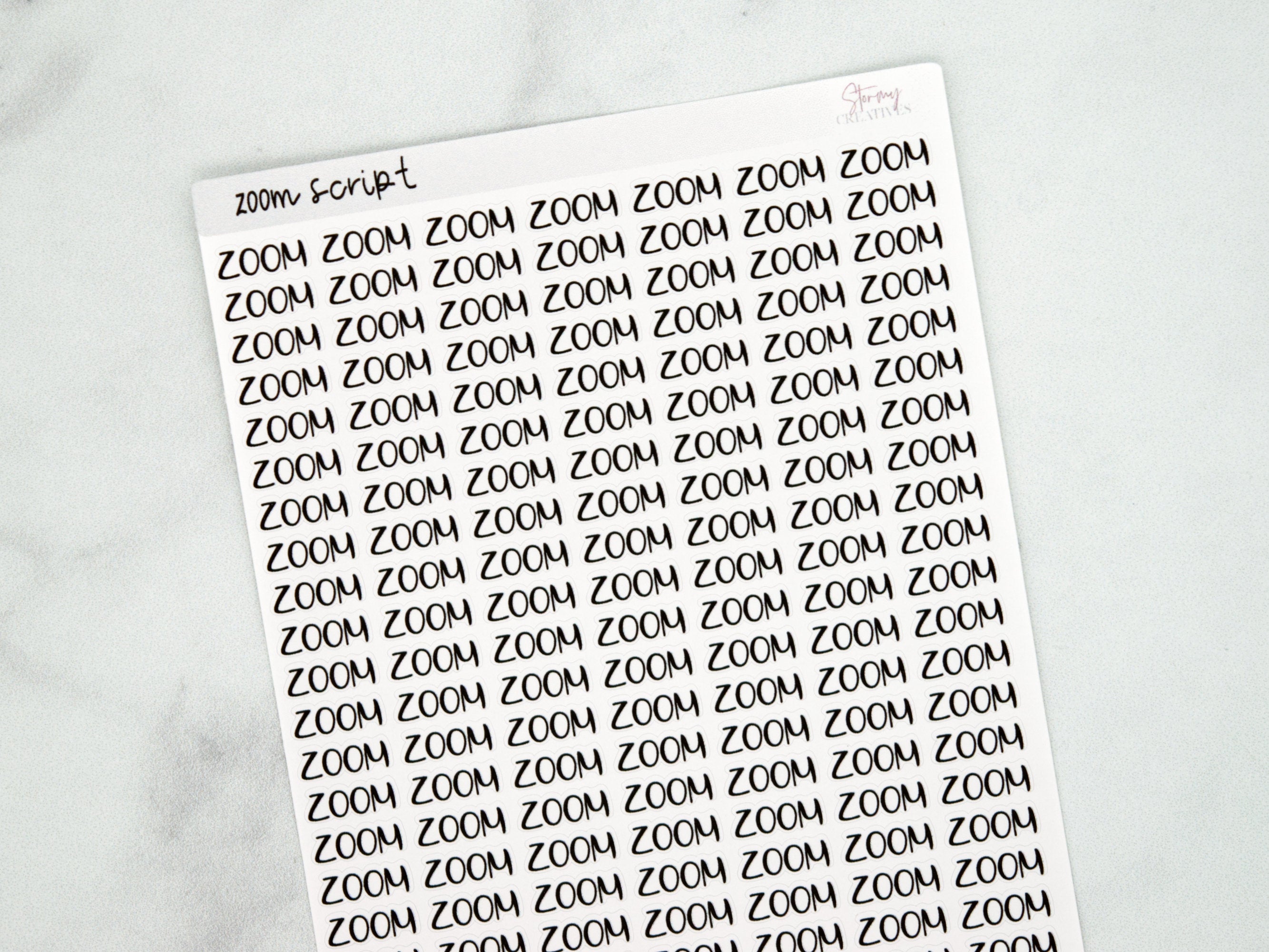 Zoom Script Stickers