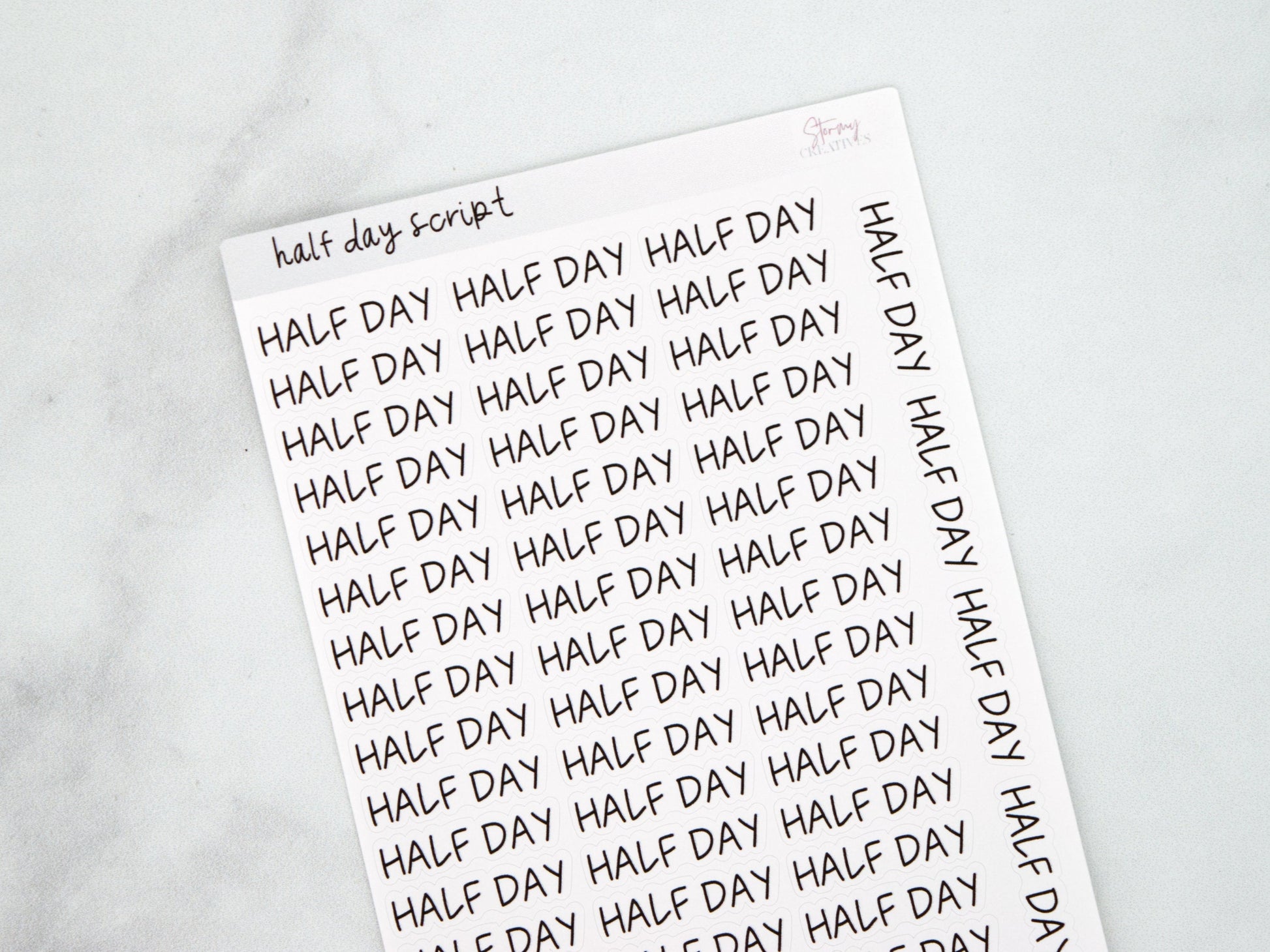 Half Day Script Stickers