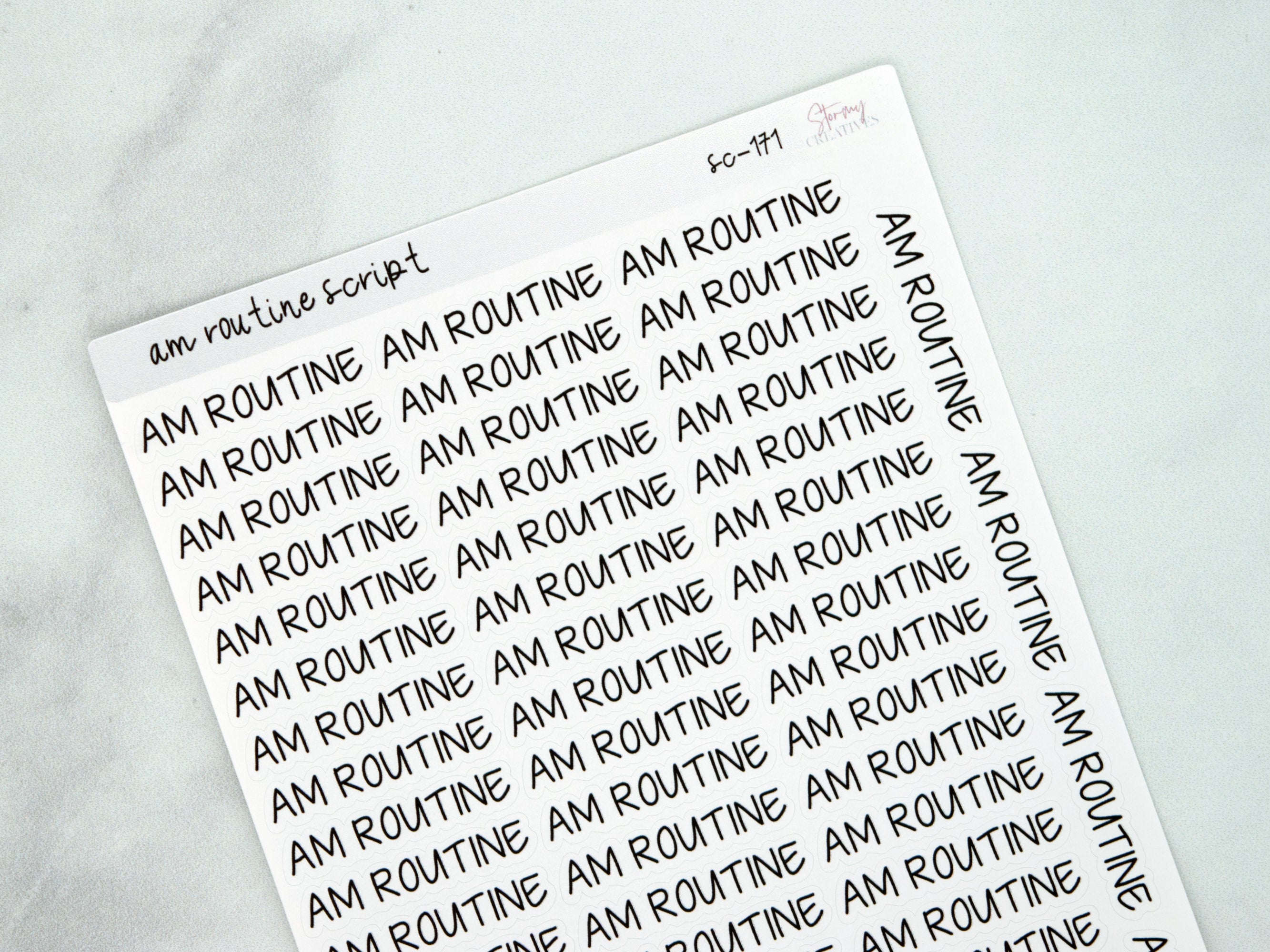 AM Routine Script Stickers