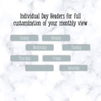 Monthly View Stickers - Erin Condren Flora Colors
