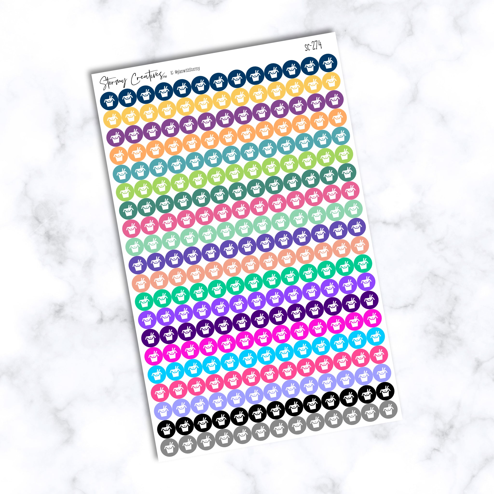 Small Fast Food, Takeout Dot Stickers