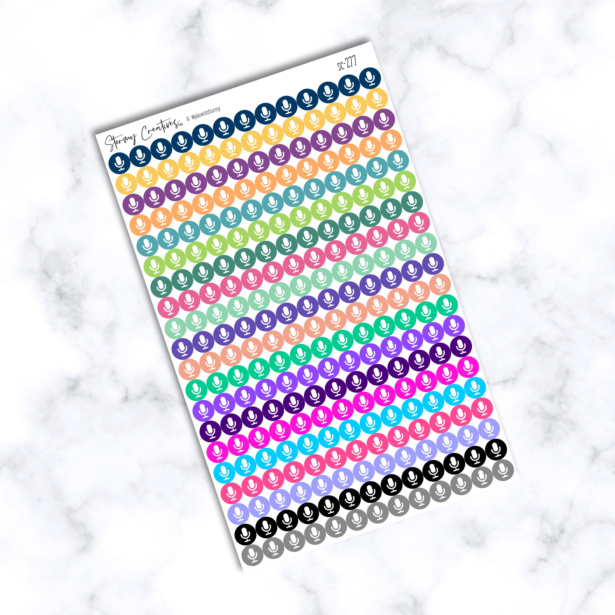 Small Microphone Dot Stickers