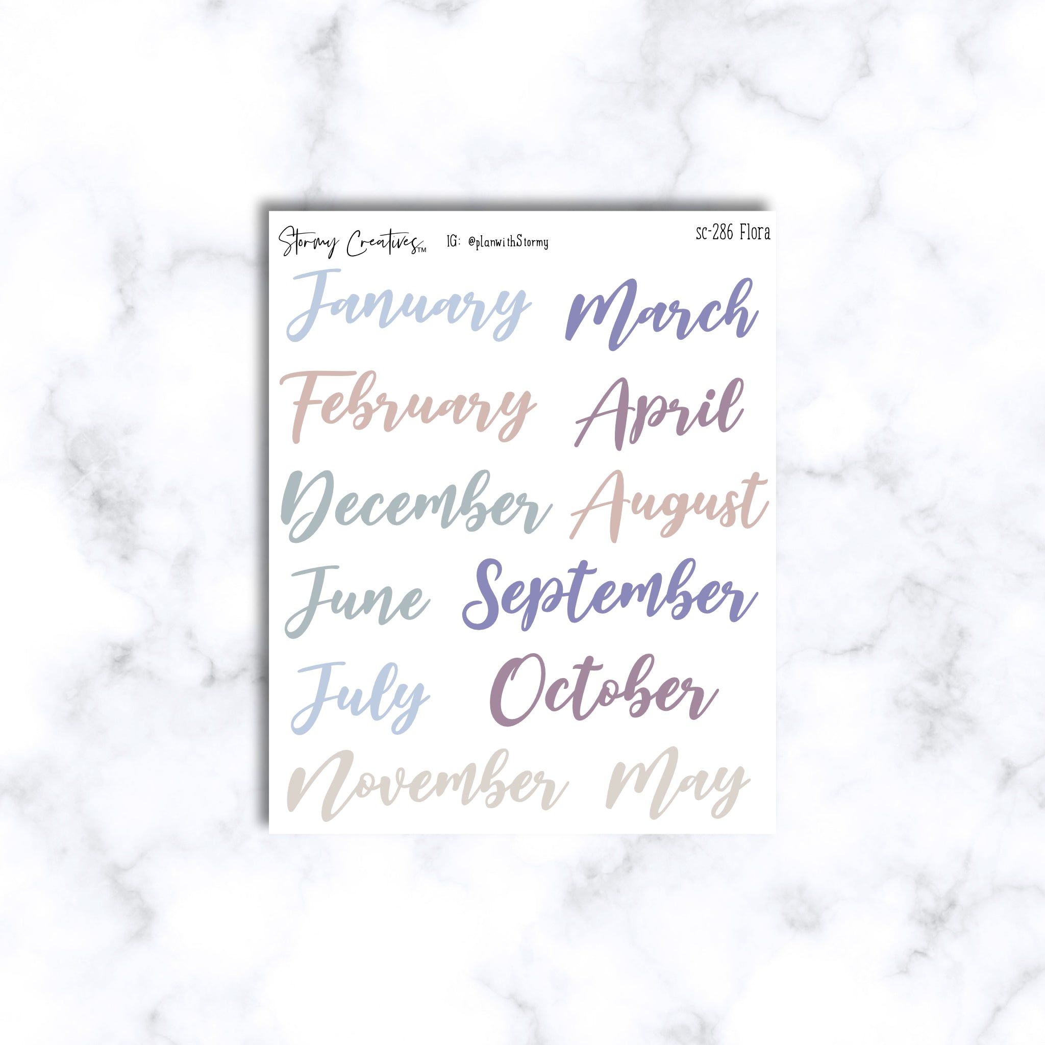 Colorful Month Labels