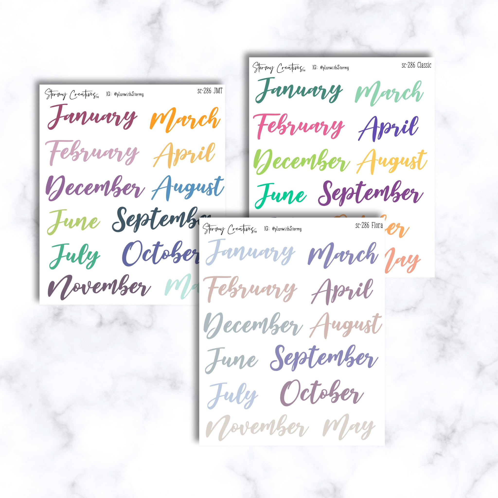 Colorful Month Labels