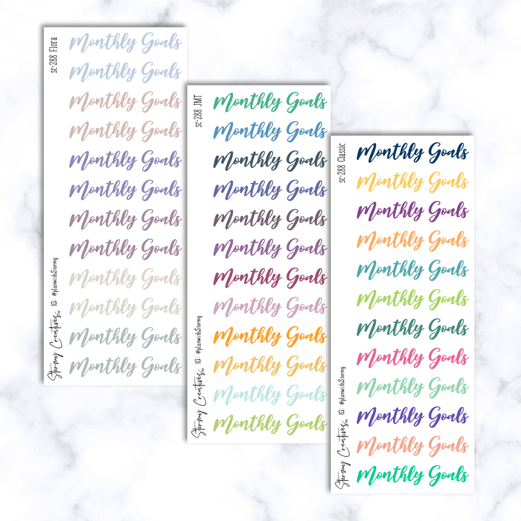 Colorful Dashboard Monthly Goals Script