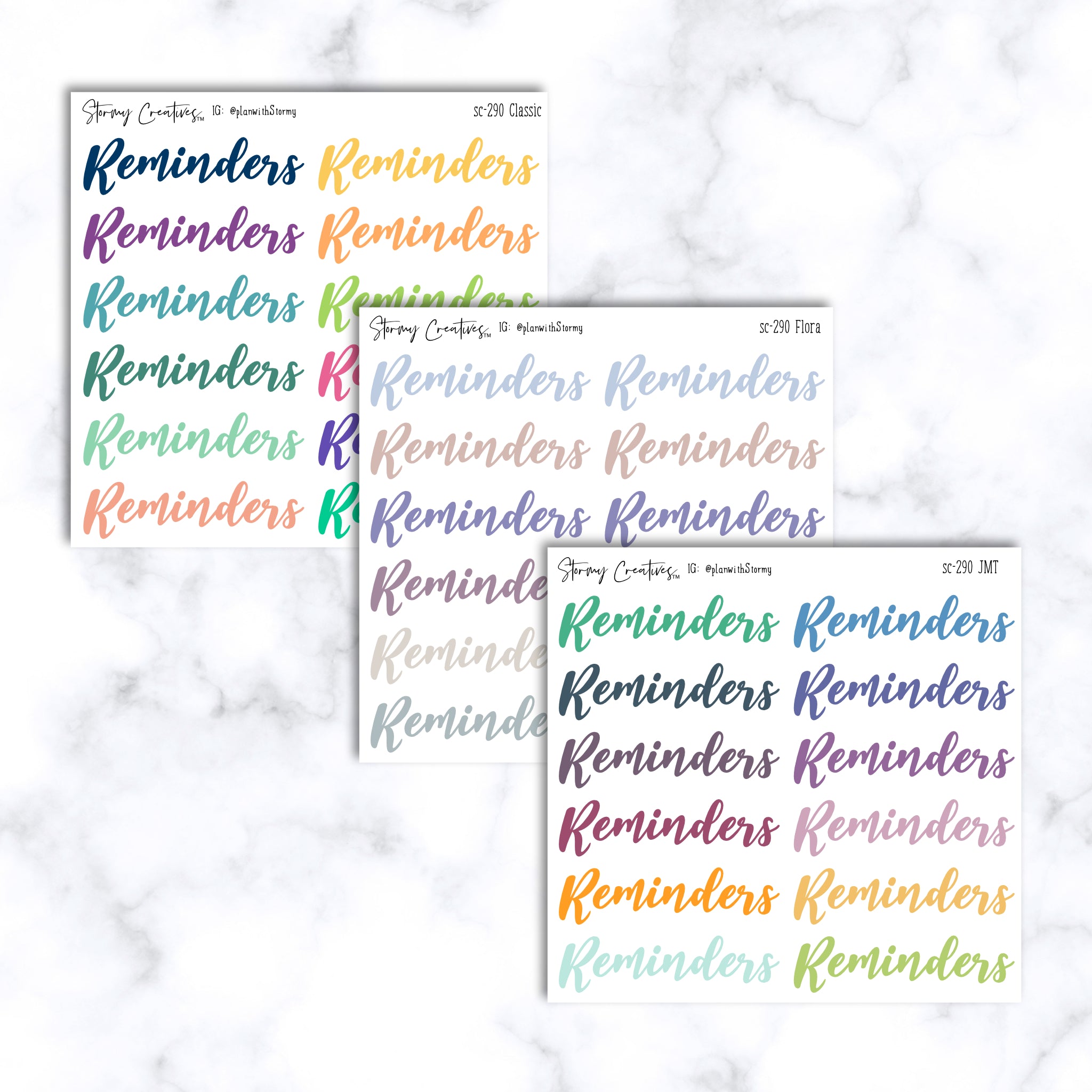 Colorful Dashboard Reminders Script